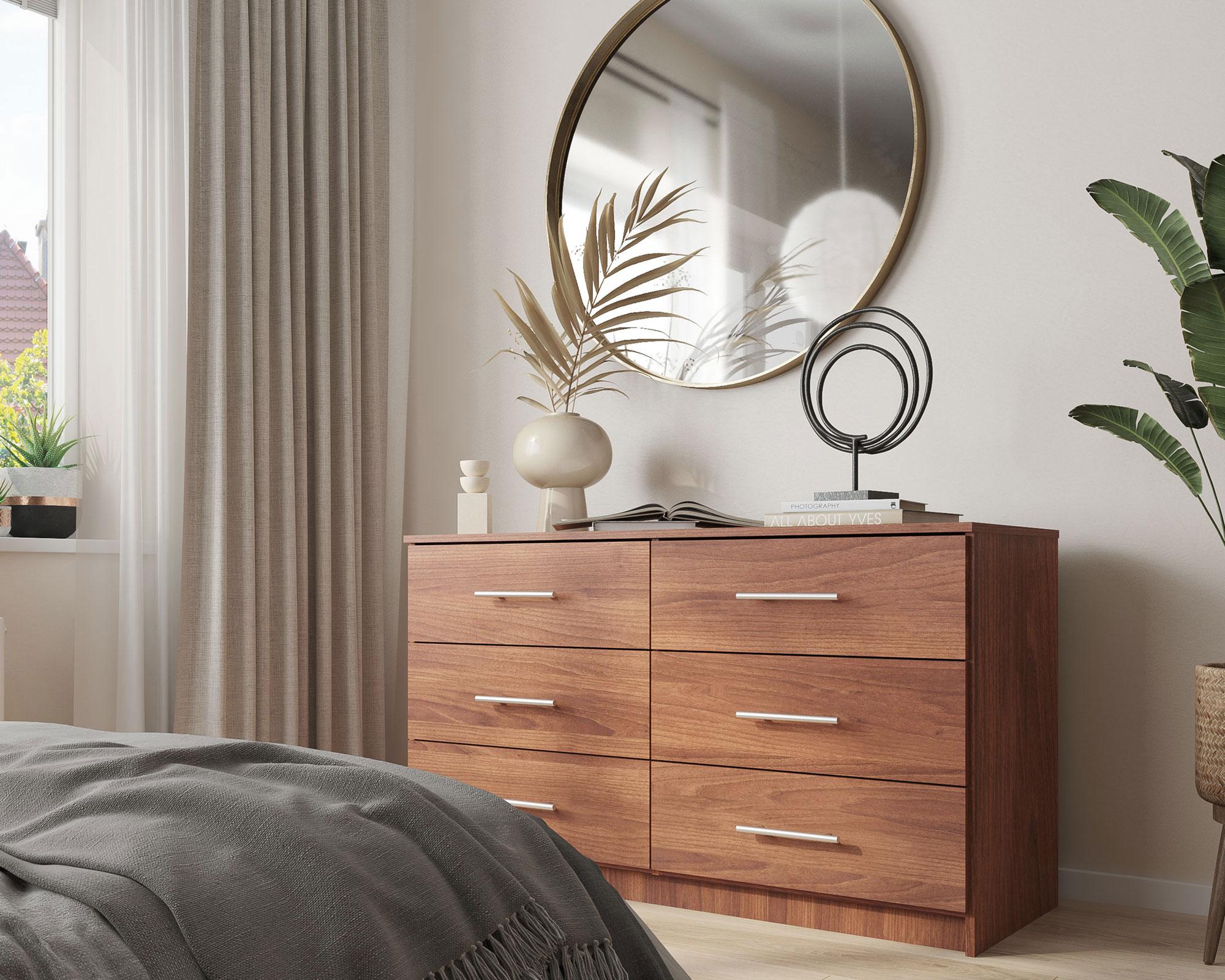 Cómoda 6 cajones Altair nogal amazónico Cic-4