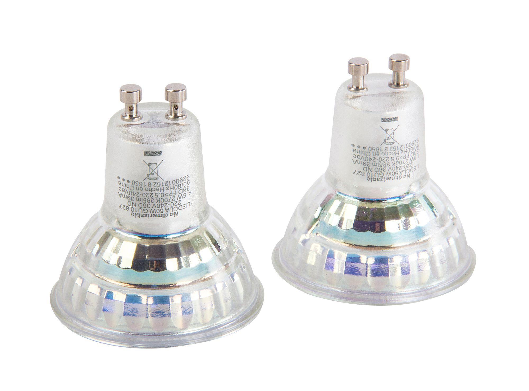 Ampolleta LED 4,6-50W GU10 luz cálida 2 unidades Philips-2