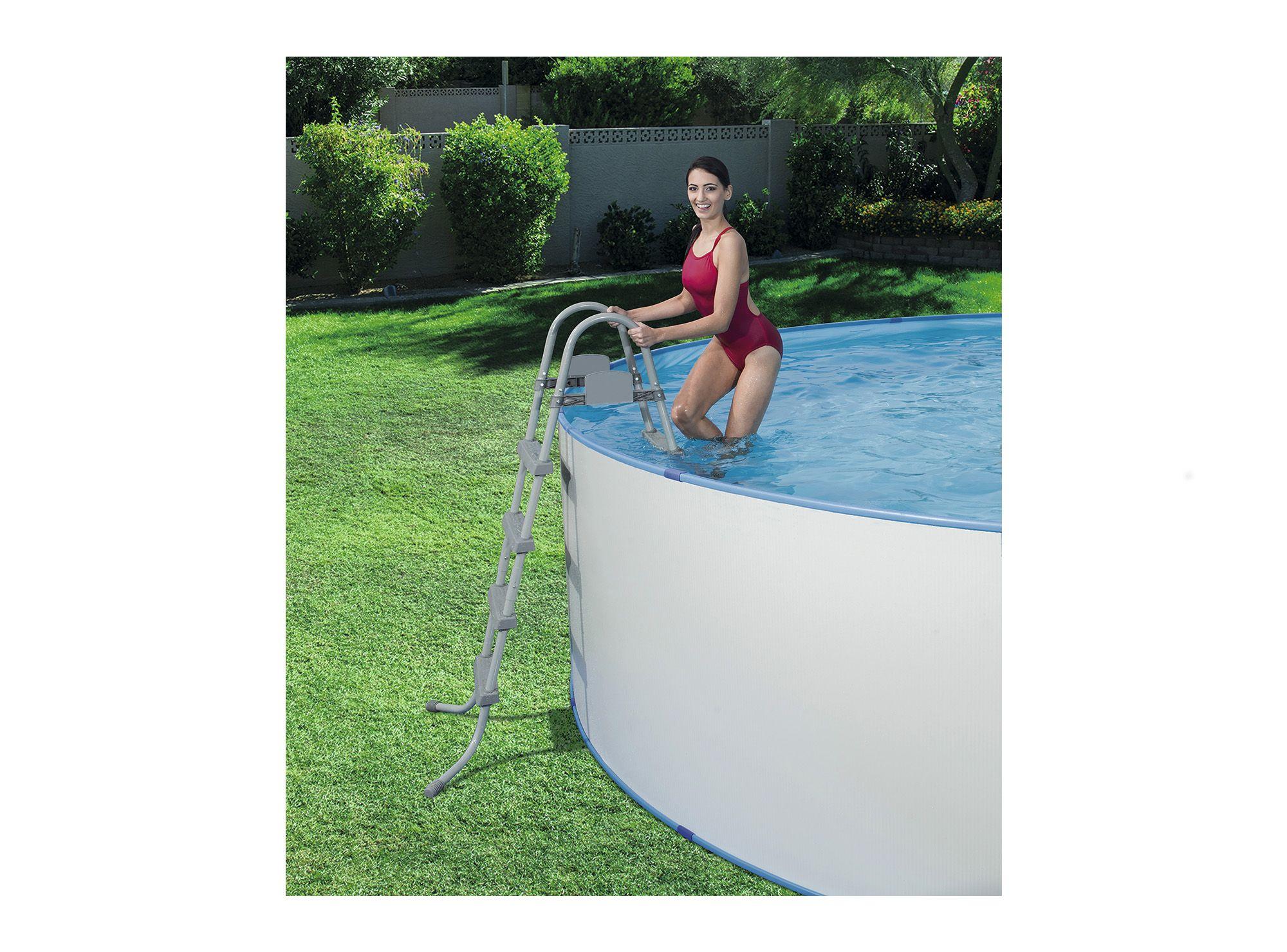 Escalera para piscina 122 cm 4 peldaños Bestway-3