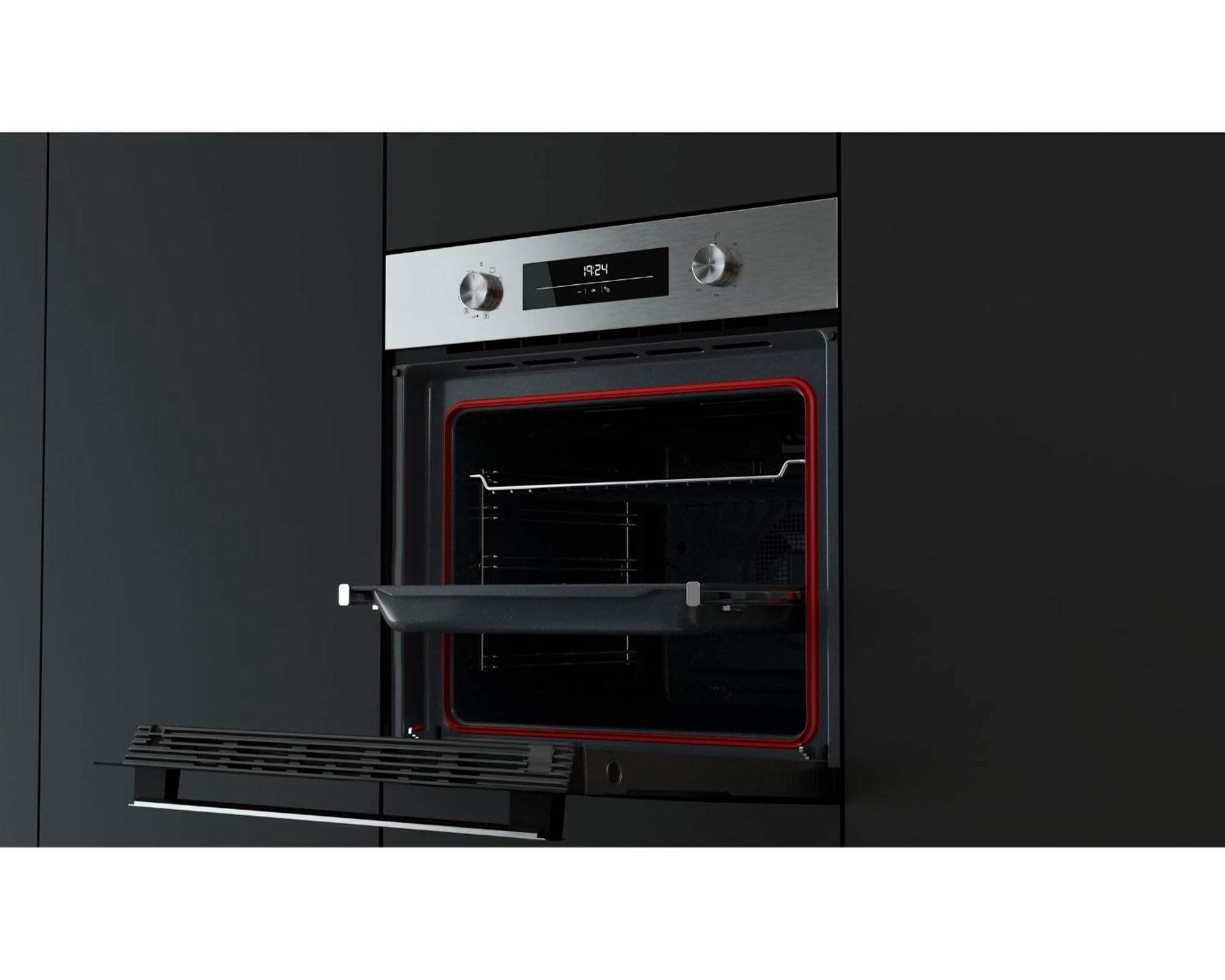 Horno eléctrico empotrado con convector HSB-6350 SS gris 64 lt-4