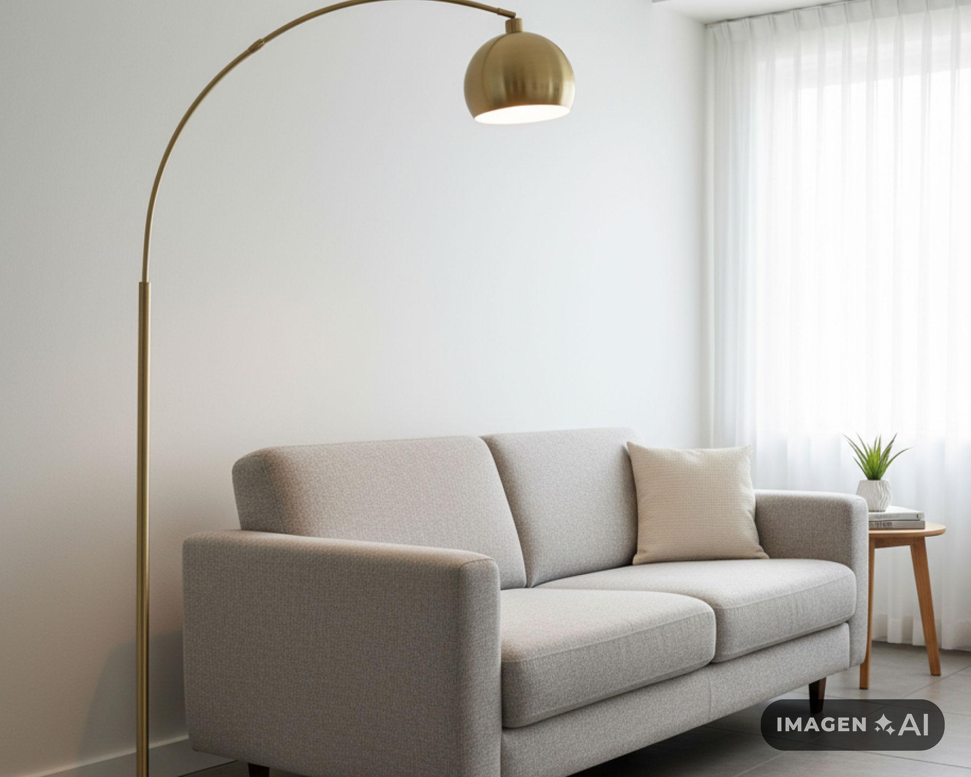 Lámpara pie 1L E27 Gold arco mármol Abitare-4