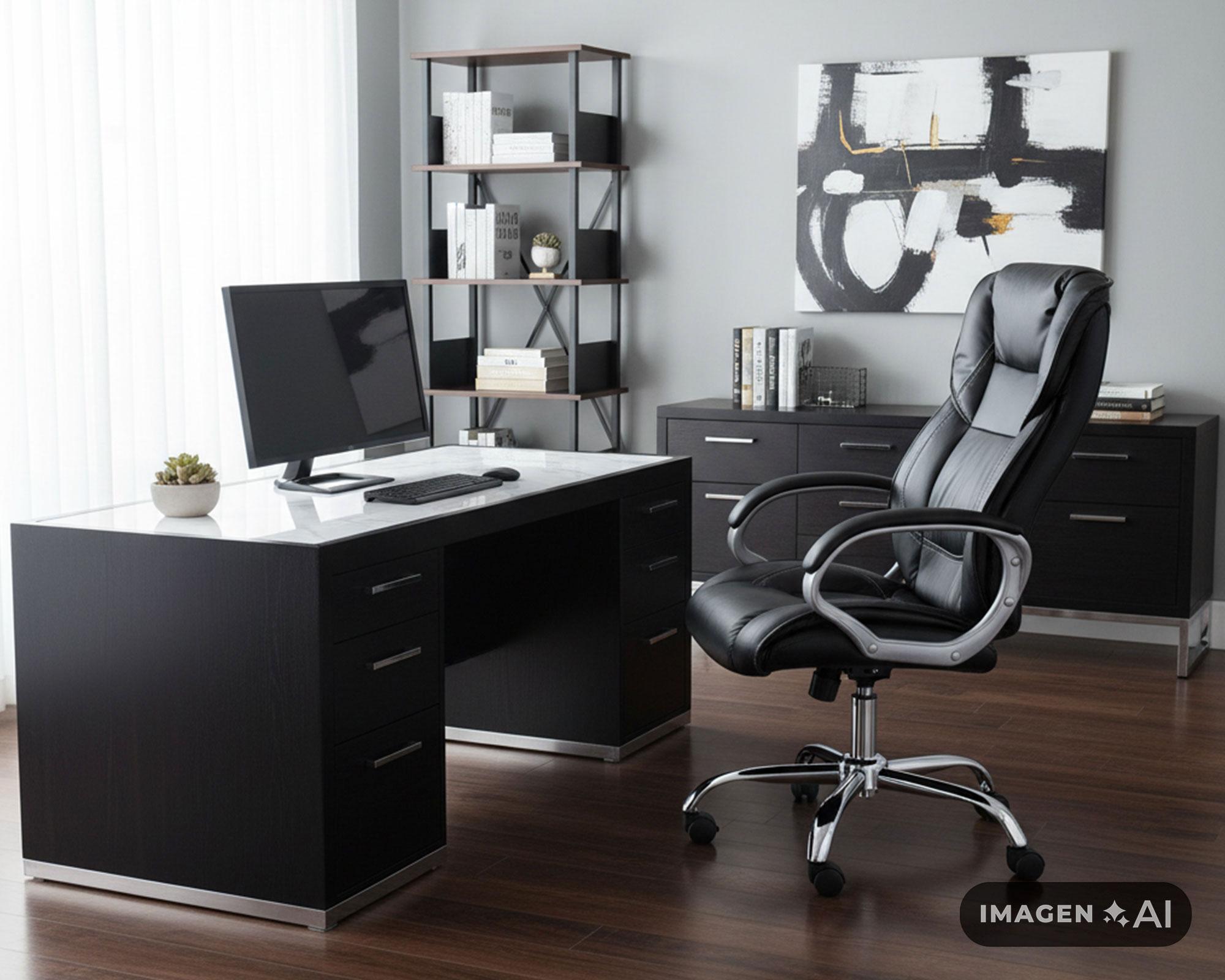 Silla de escritorio ejecutiva 6646 negro M+Design-4