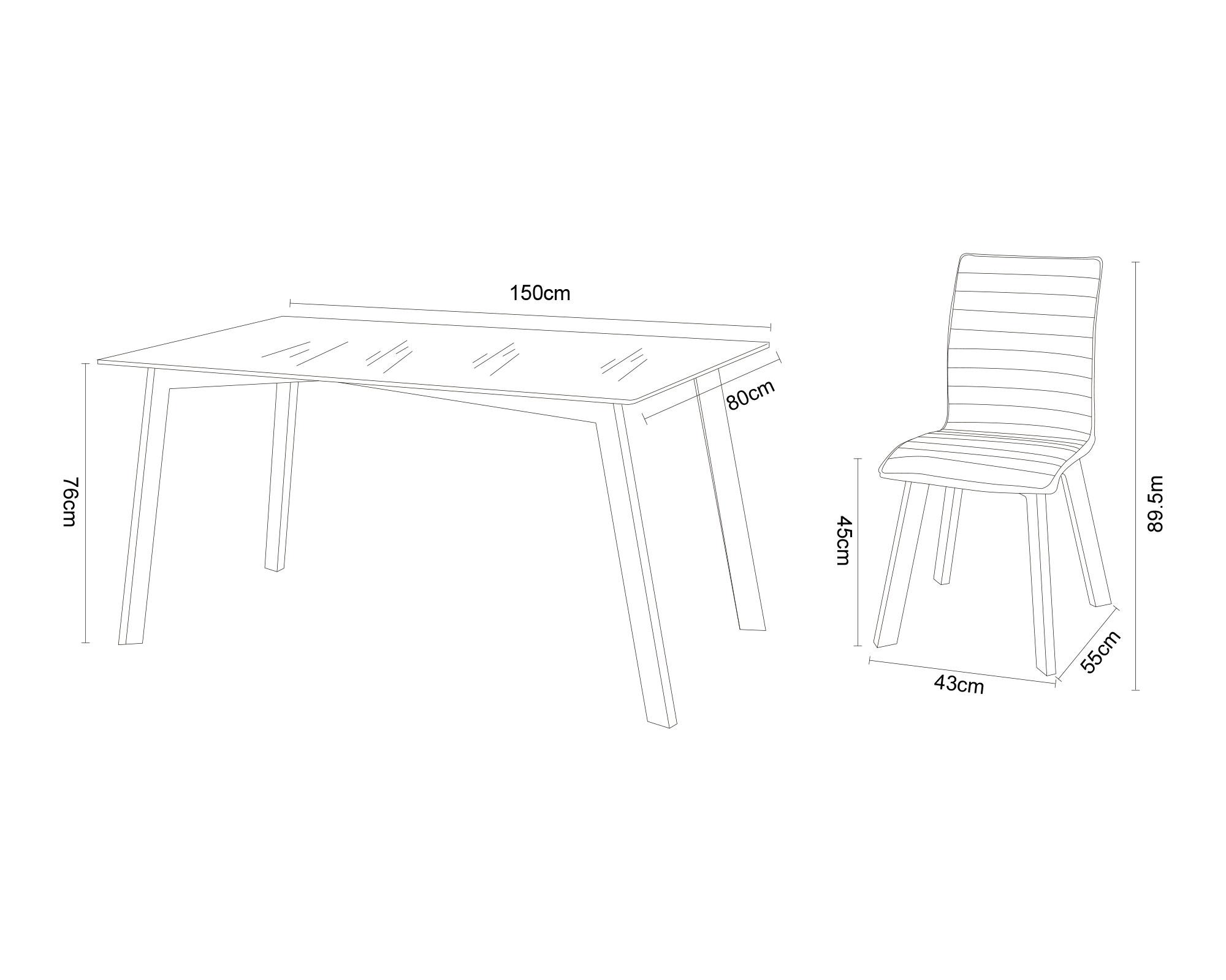 Comedor 4 sillas Domi gris M+Design-4