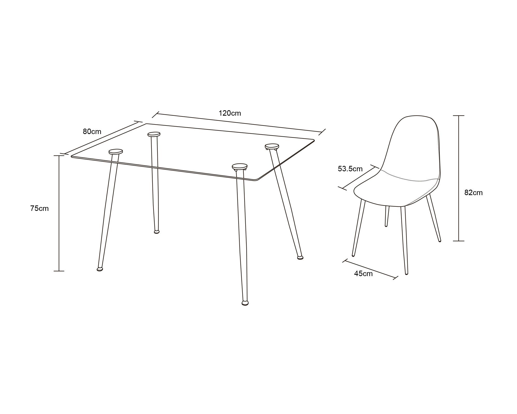 Comedor 4 sillas Cleto gris/negro M+Design-3