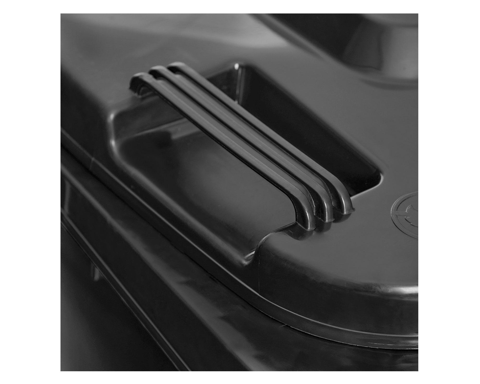 Basurero tapa y ruedas 240 litros industrial gris Cotidiana-4