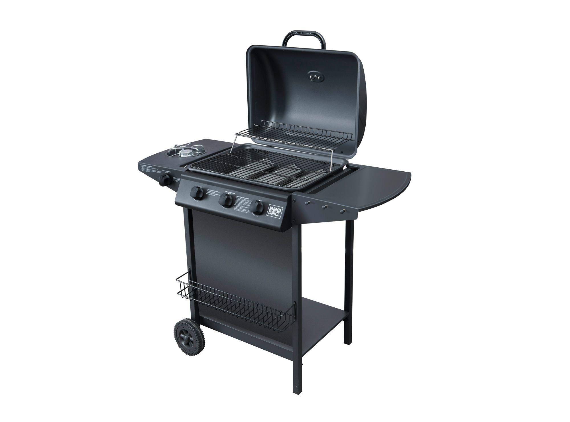 Parrilla a gas Boston 3 quemadores + quemador lateral BBQ Grill-2
