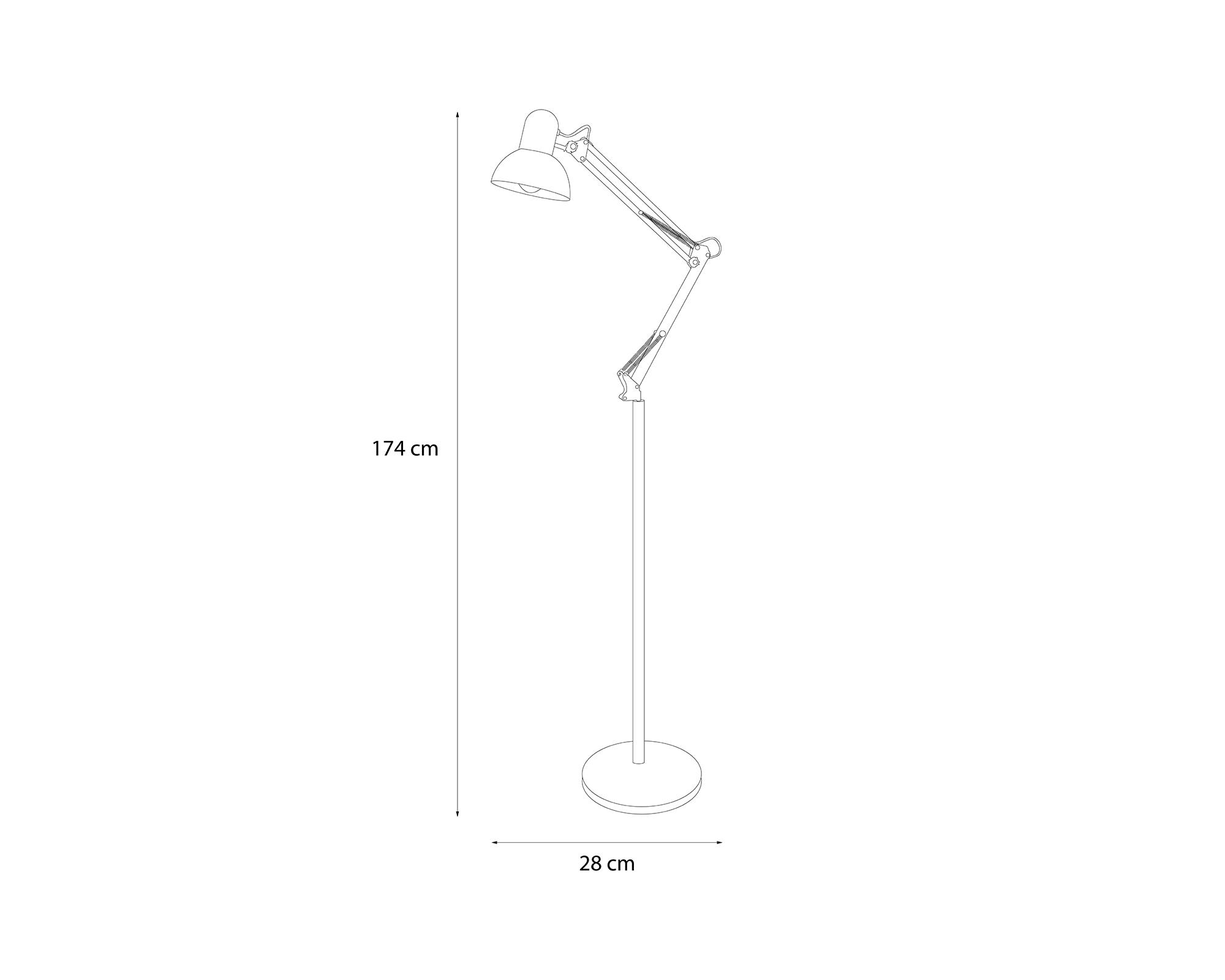 Lámpara pie 1L E27 Roger negro Abitare-8