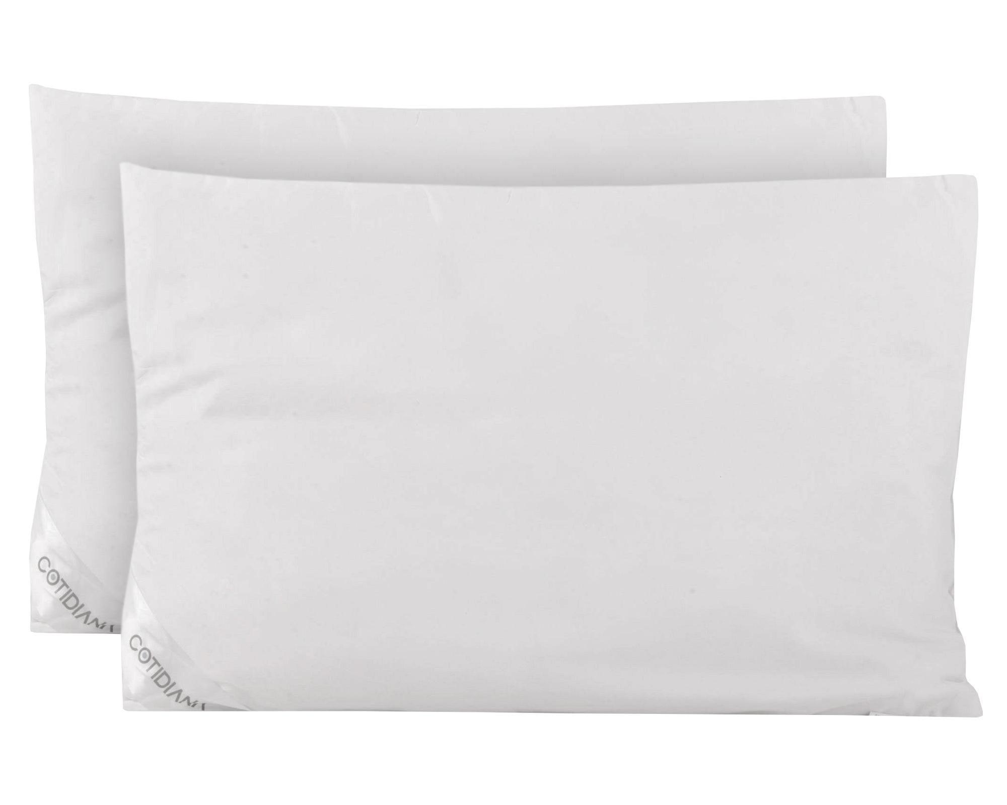 Almohada sintética 65x45 cm 2 unidades blanco Cotidiana.-1