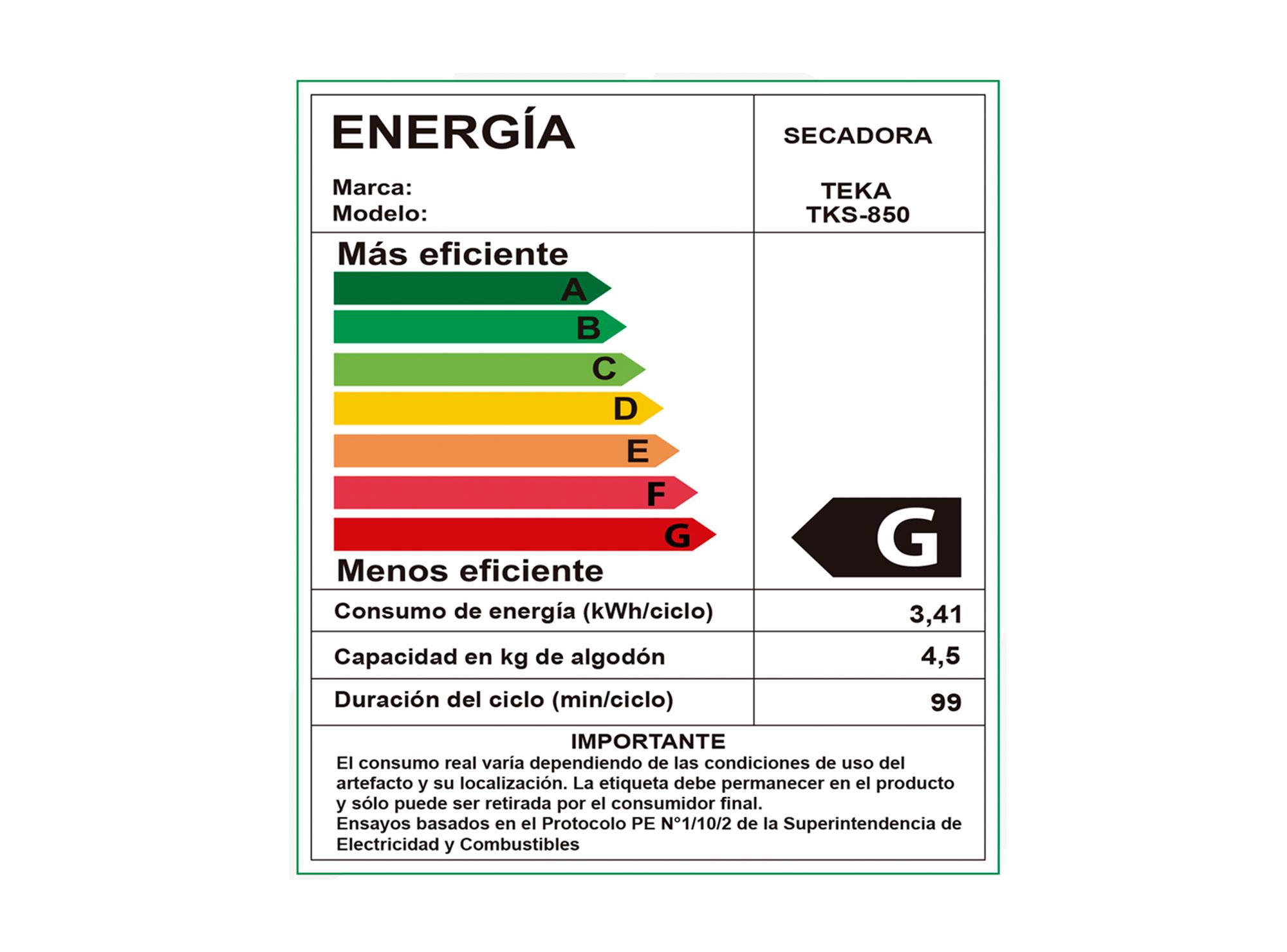 Secadora condensación 8 kg TKS 850 C blanco Teka-7