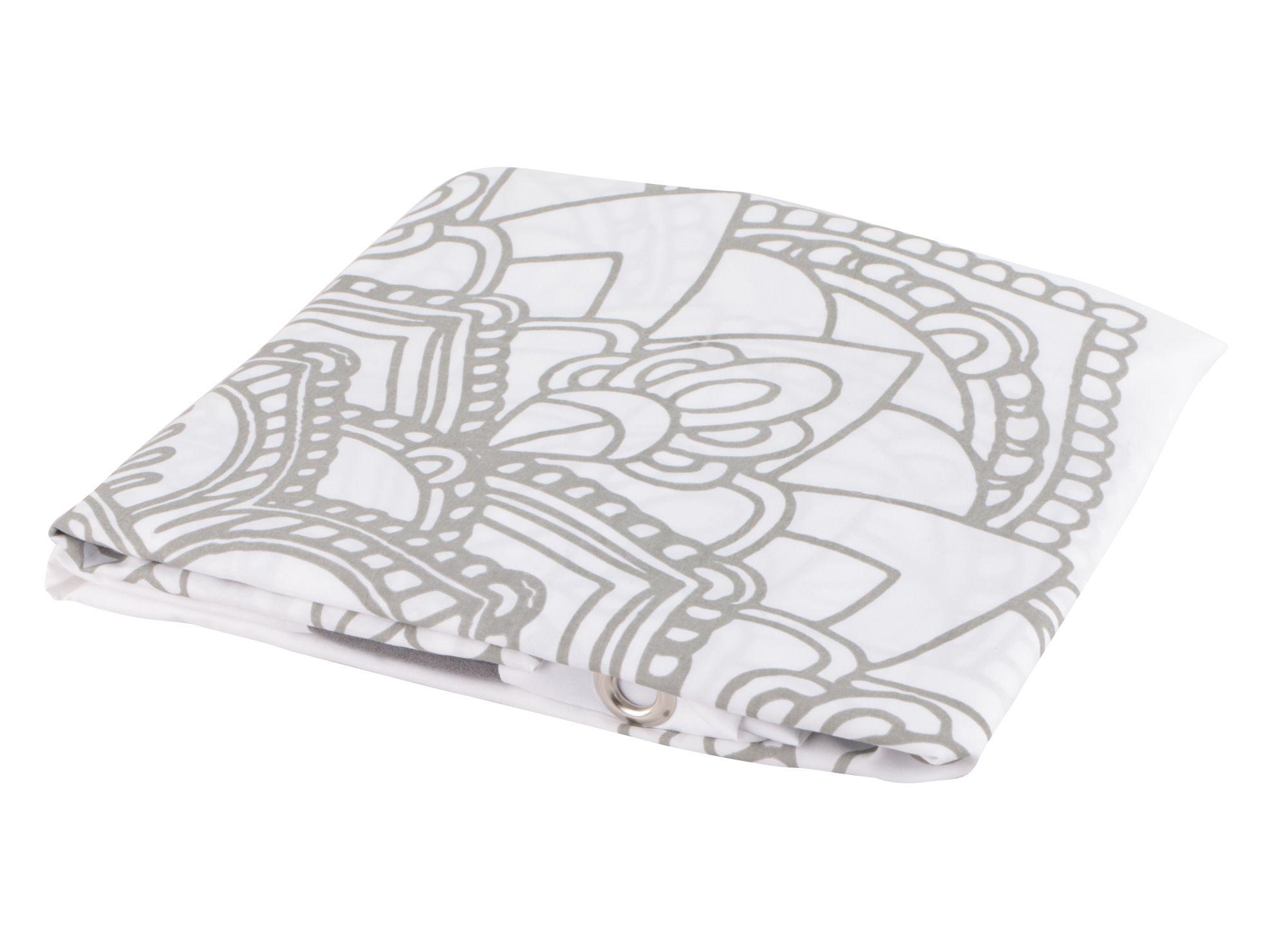 Cortina baño 180x180 cm mandala gris/blanco Cotidiana-2
