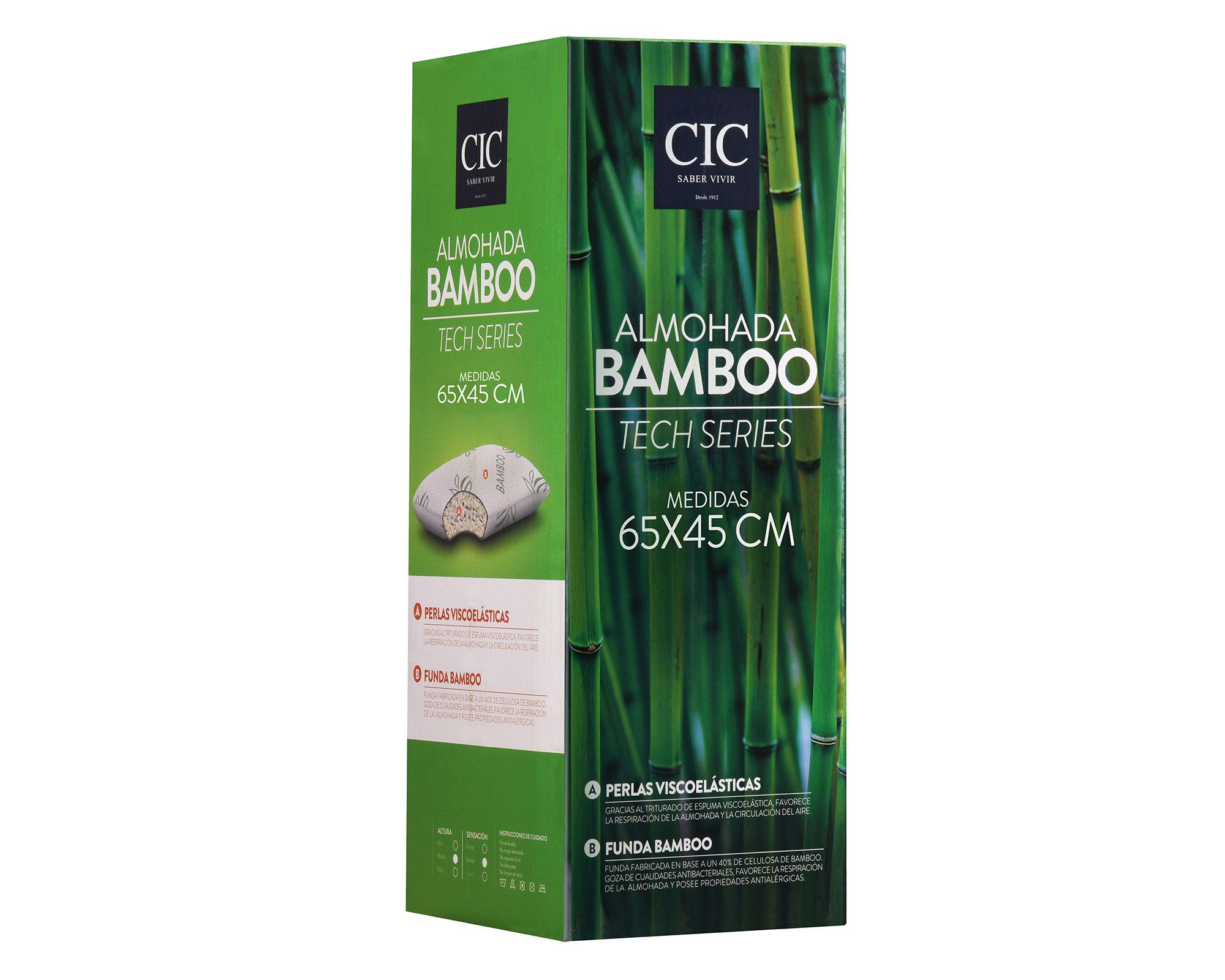 Almohada viscoelástica 65x45 cm Bamboo beige Cic-1