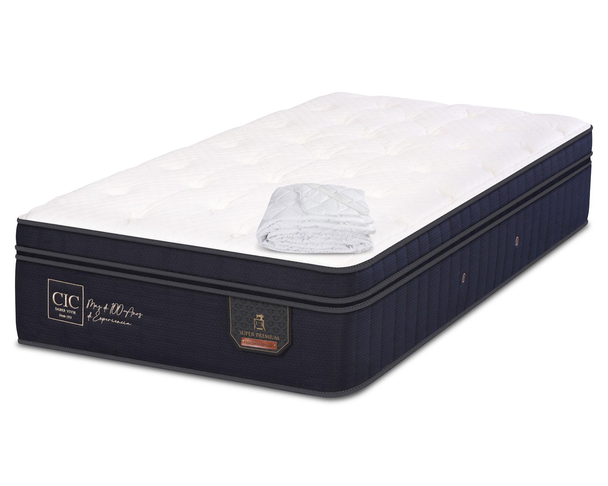Colchón 1.5 plazas x 190 cm Súper premium + cubrecolchón Cic-1