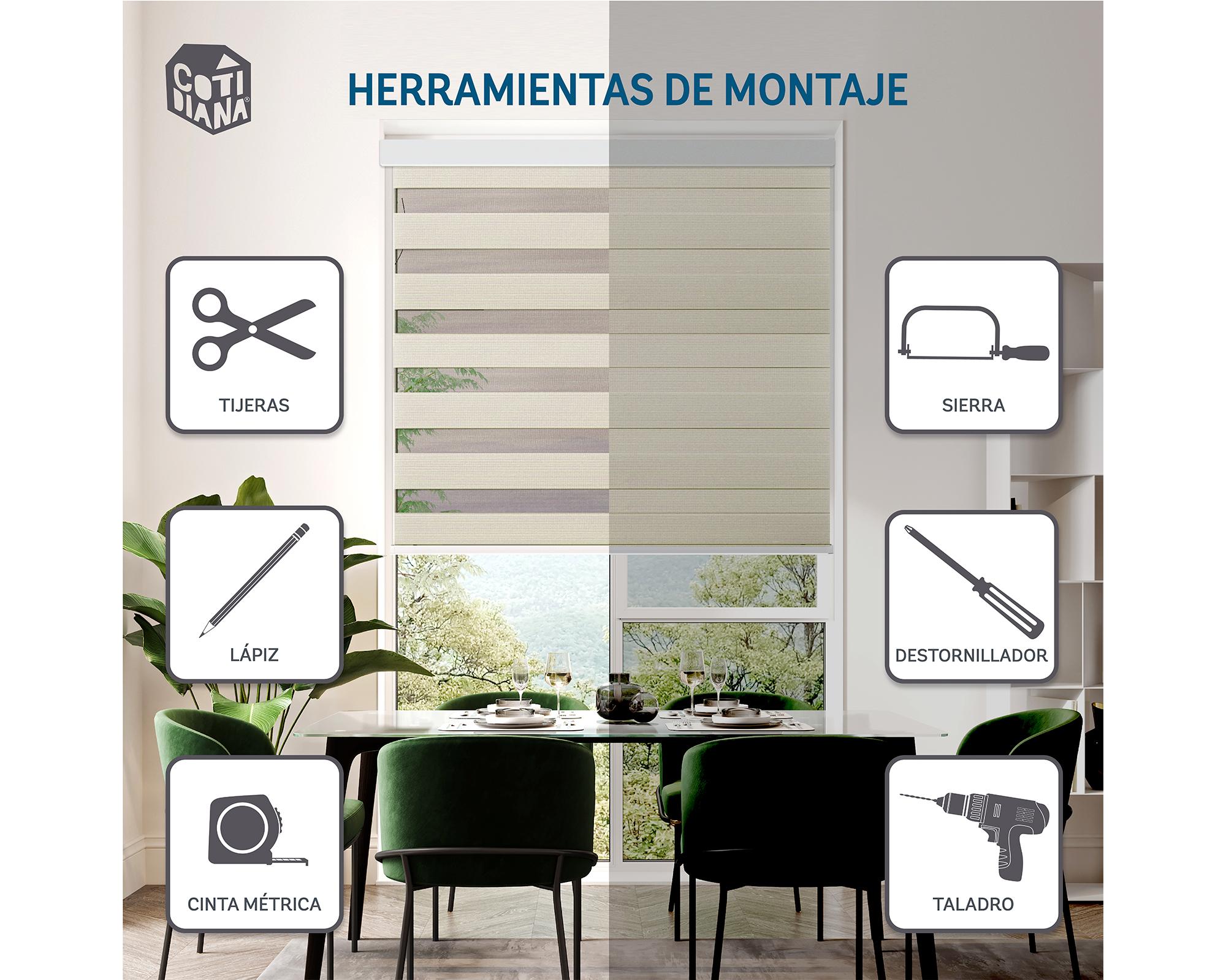 Cortina roller zebra 160x250 cm textura beige Cotidiana-11