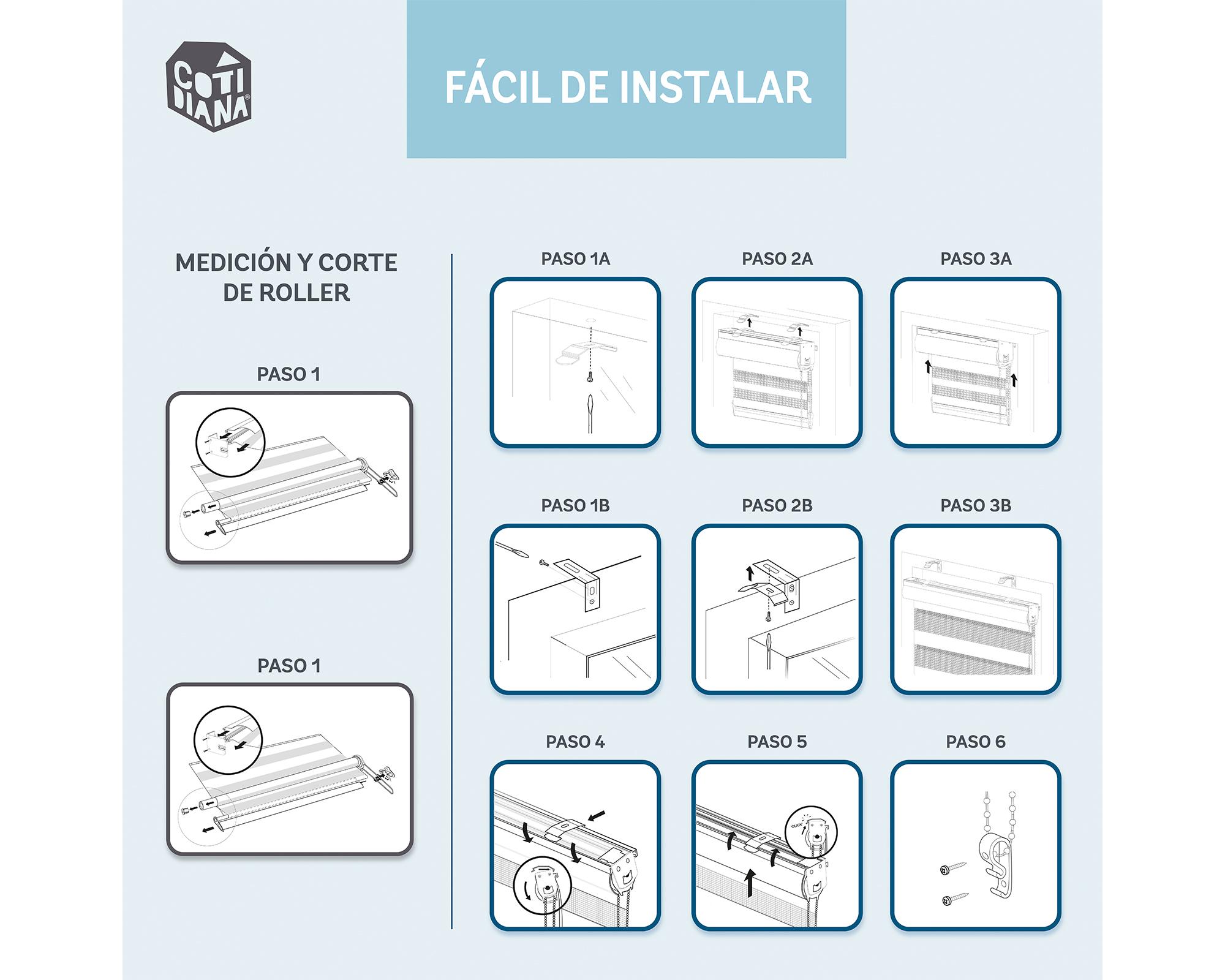 Cortina roller zebra 160x250 cm textura beige Cotidiana-12