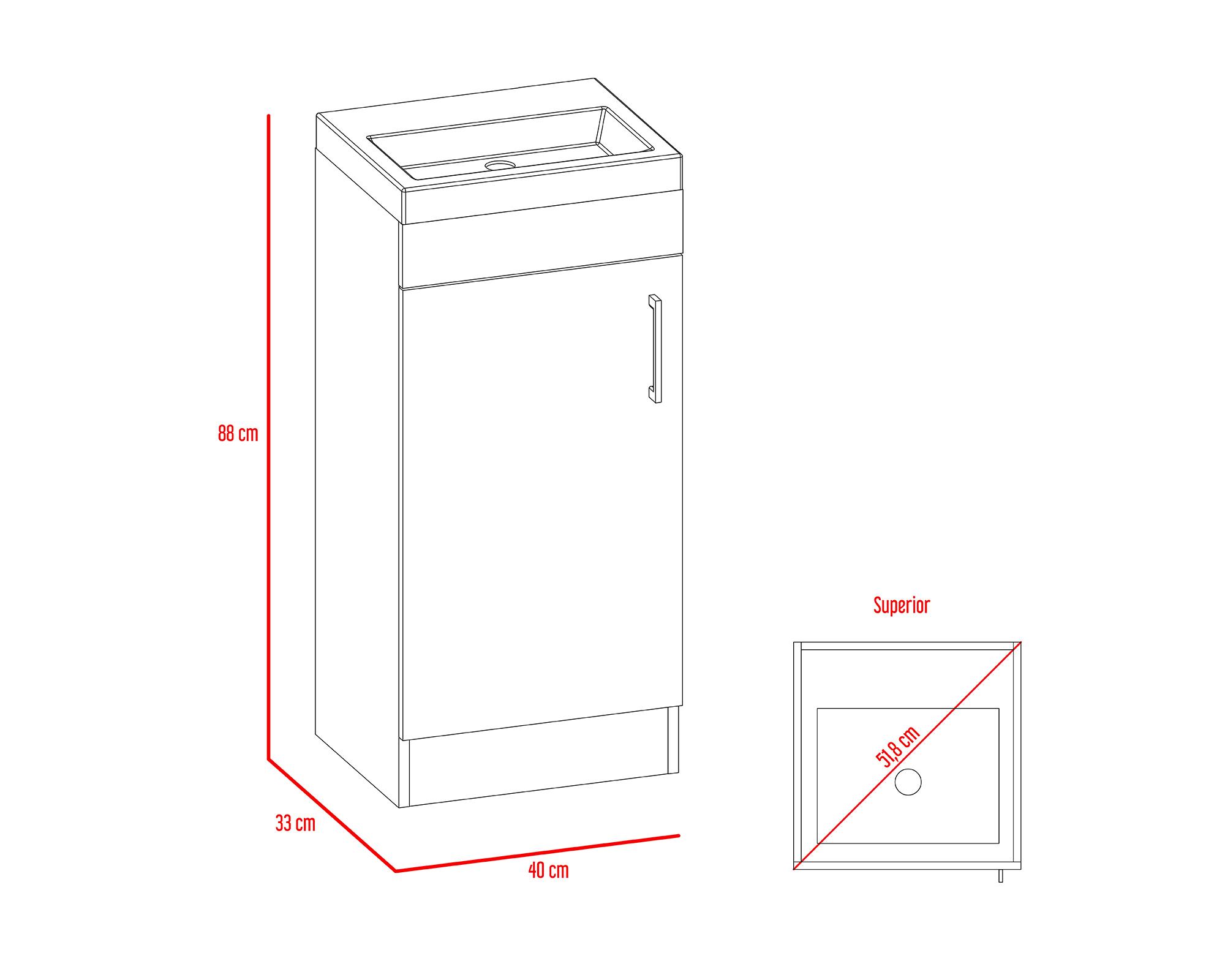 Mueble vanitorio 40 cm Madrid wengue TuHome-11