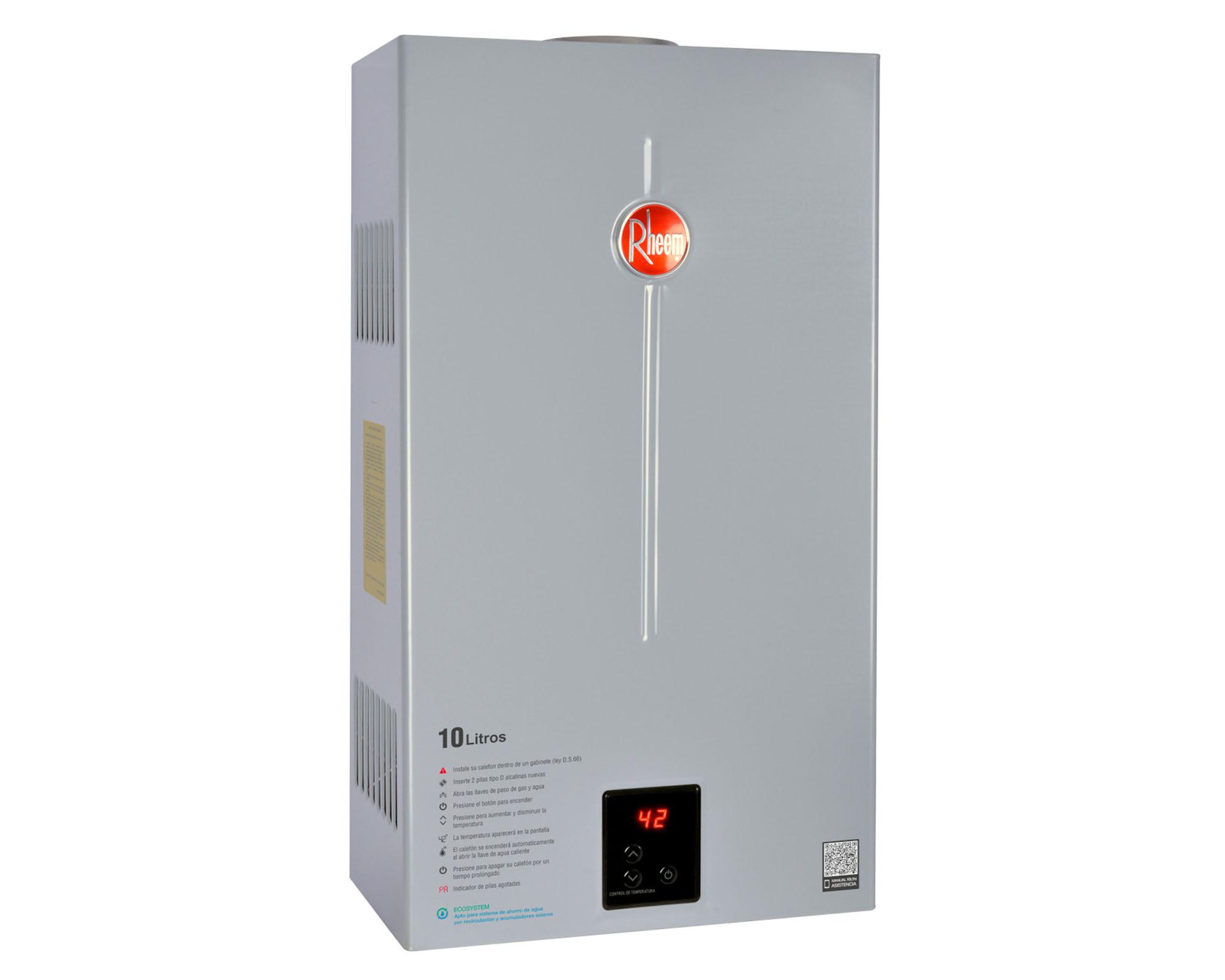 Calefont tiro natural 10 litros gas licuado Prestige Rheem-2