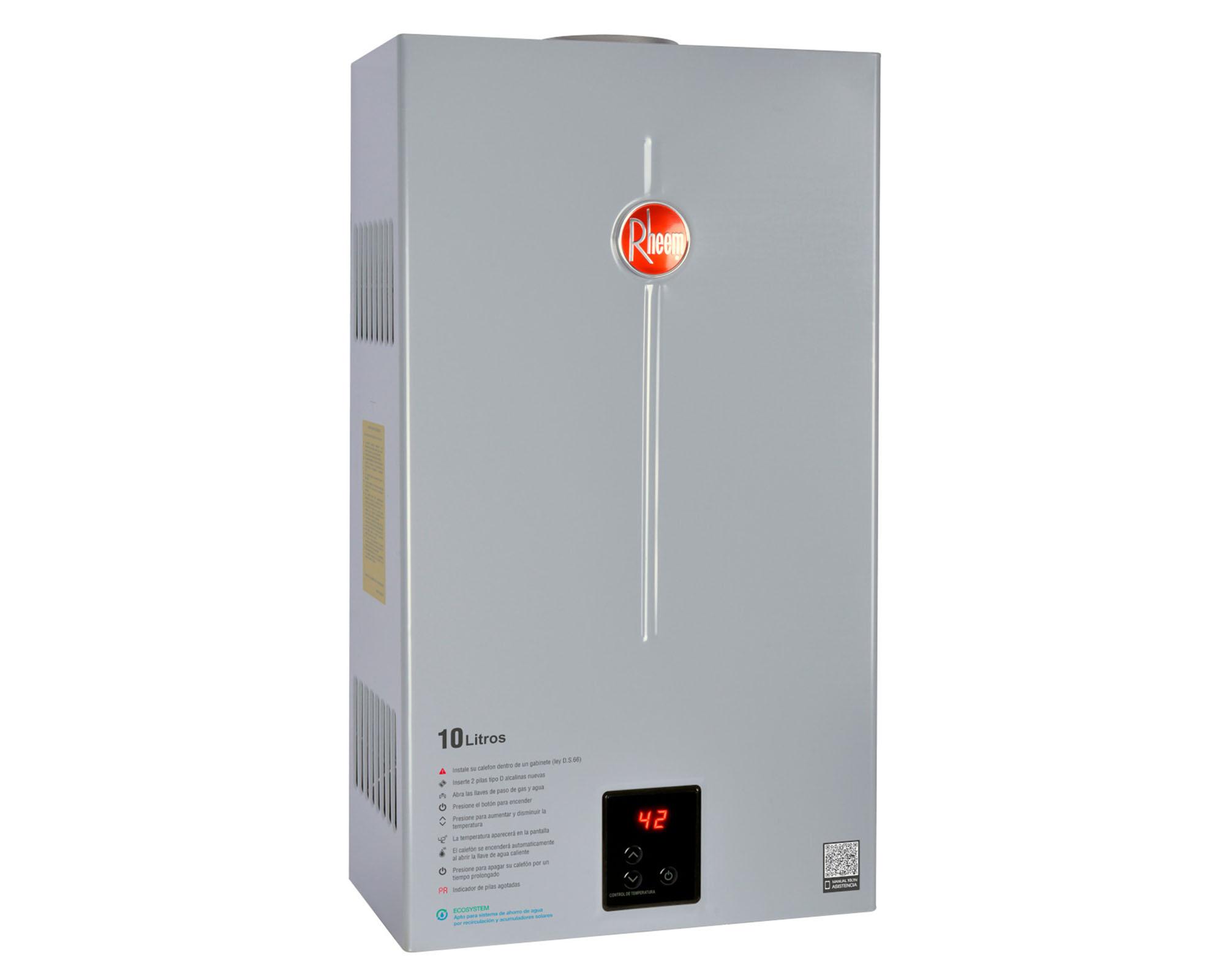 Calefont tiro natural 10 litros gas natural Prestige Rheem-2