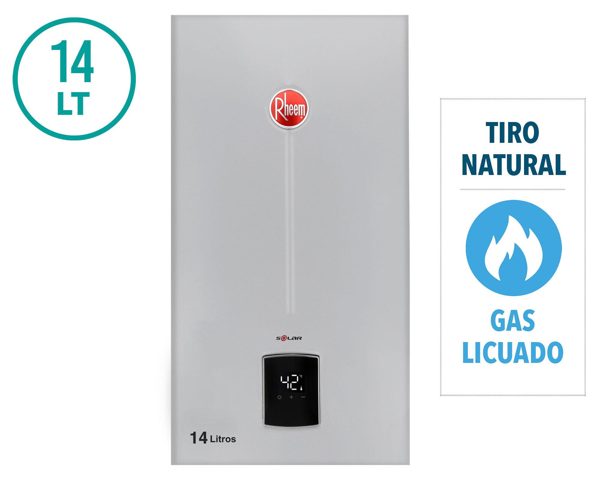 Calefont tiro natural 14 litros gas licuado Prestige Rheem-1