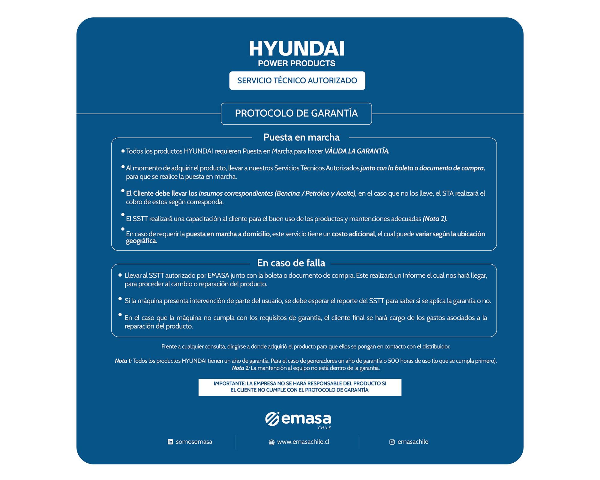 Generador a gasolina manual 1100W 6 lt 82HYG1500 Hyundai-4