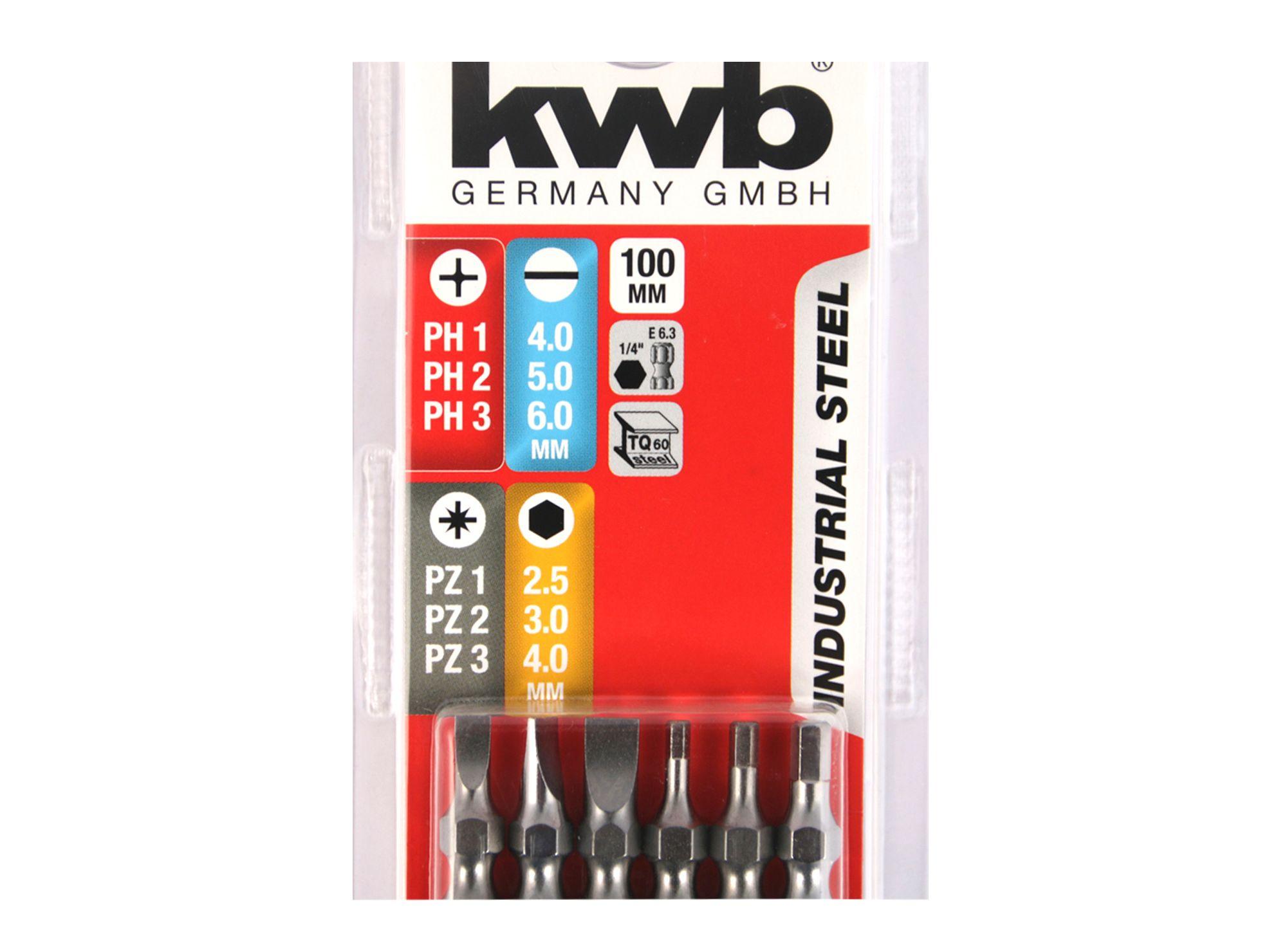 Punta doble 1/4'' 100 mm 6 piezas KWB-2
