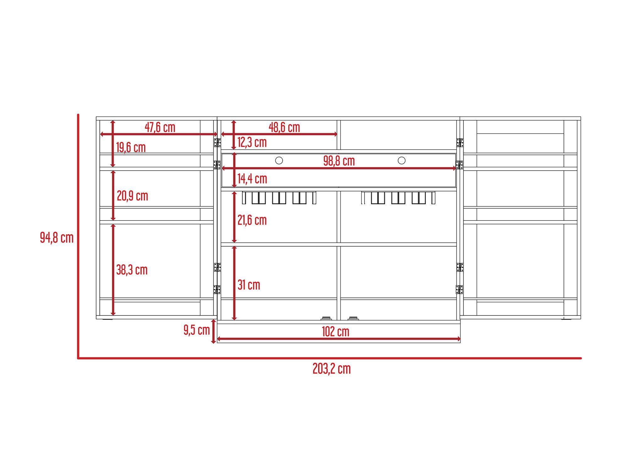 Bar 2 puertas 1 cajón Normandía wengue TuHome-9