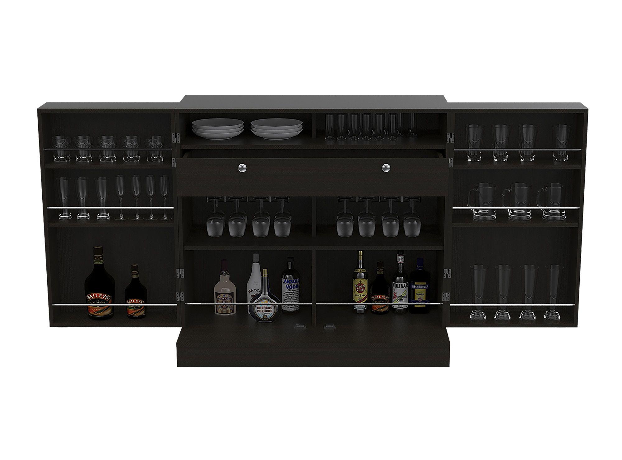 Bar 2 puertas 1 cajón Normandía wengue TuHome-5