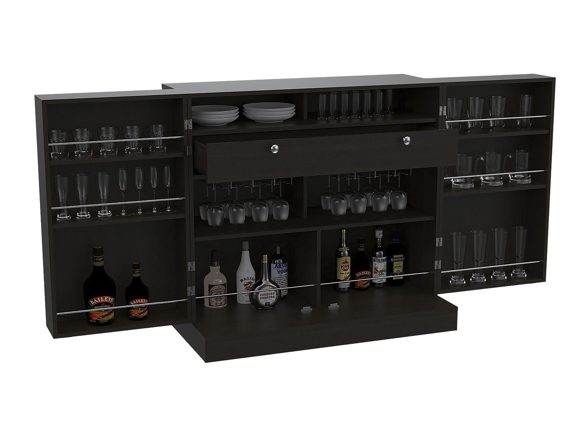 Bar 2 puertas 1 cajón Normandía wengue TuHome-6