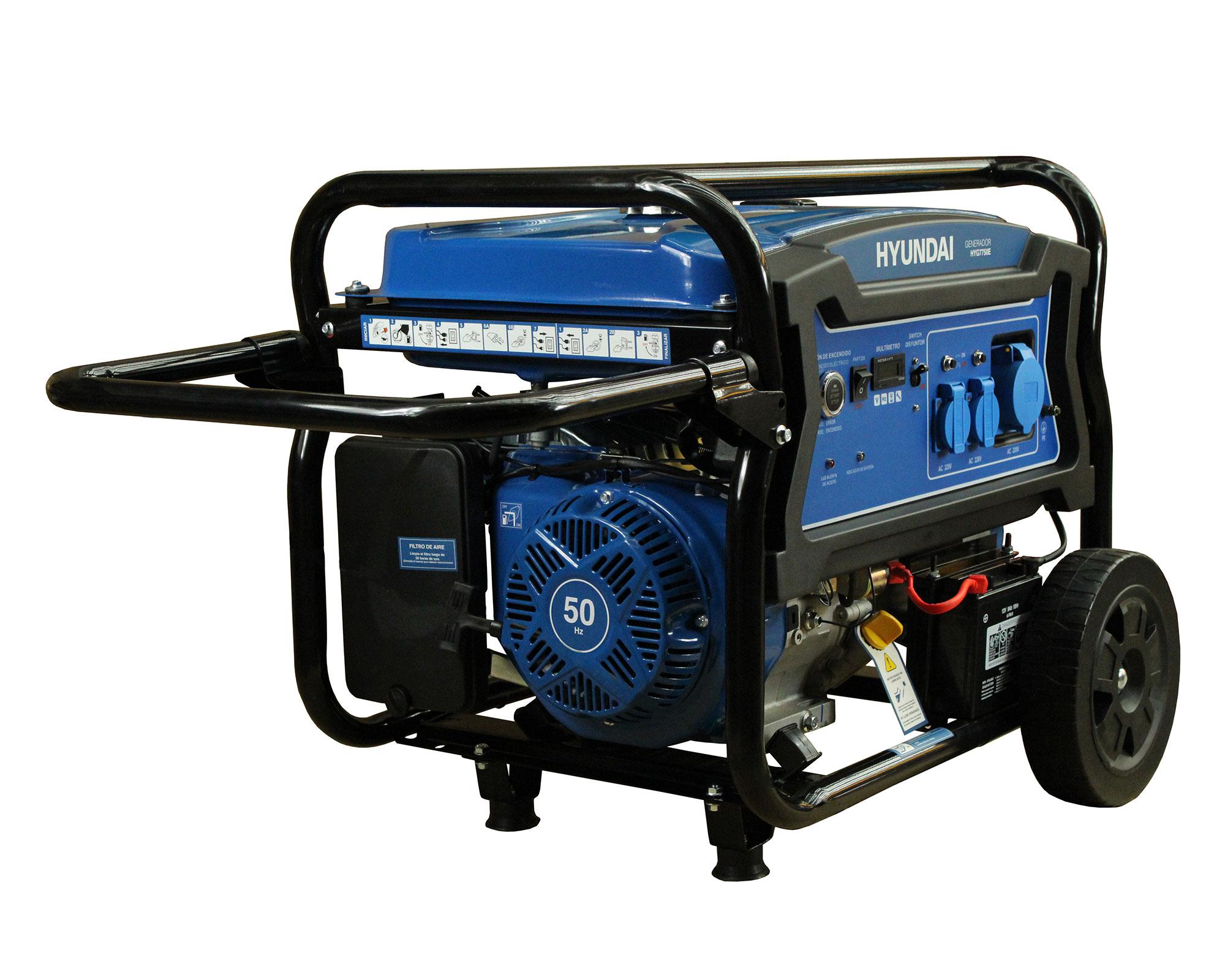 Generador eléctrico/manual gasolina 5000W 25lt 82HYG7750E Hyundai-2