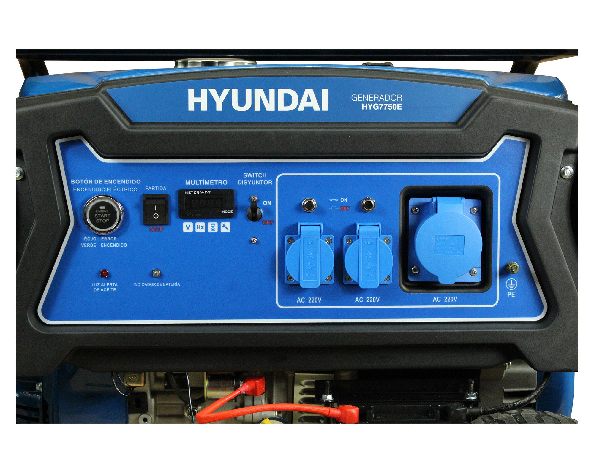 Generador eléctrico/manual gasolina 5000W 25lt 82HYG7750E Hyundai-7