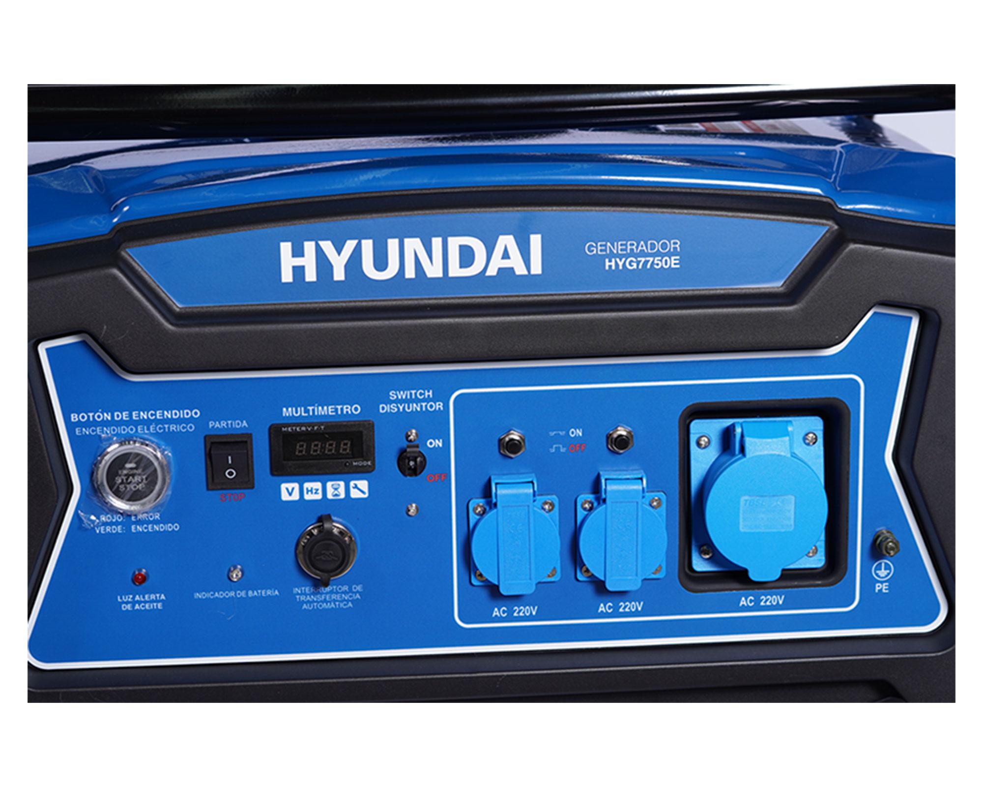 Generador eléctrico/manual gasolina 5000W 25lt 82HYG7750E Hyundai-3