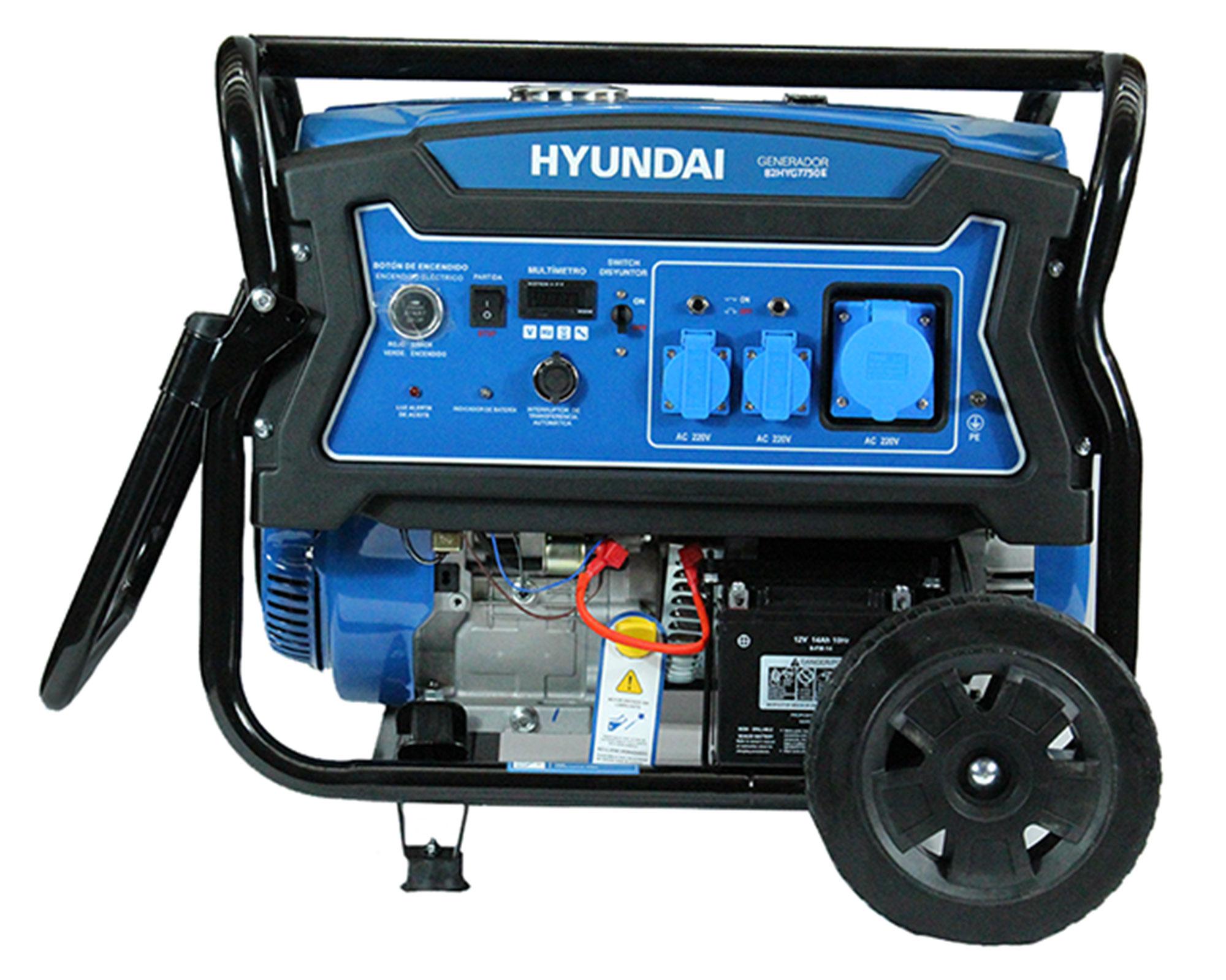 Generador eléctrico/manual gasolina 5000W 25lt 82HYG7750E Hyundai-0
