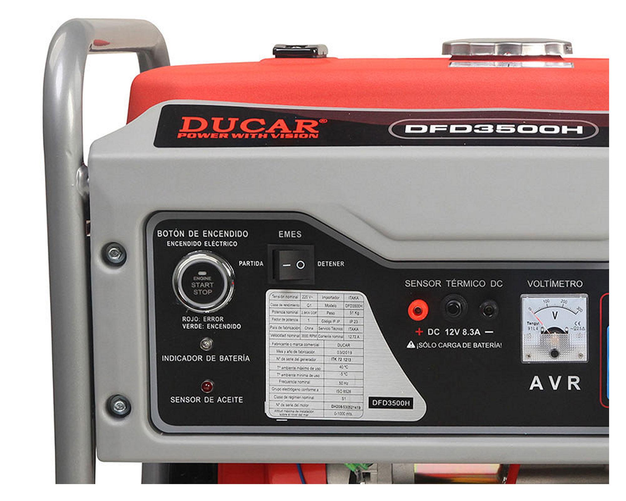 Generador a gasolina eléctrico/manual 3000W 15 lt DF3500H Ducar-1
