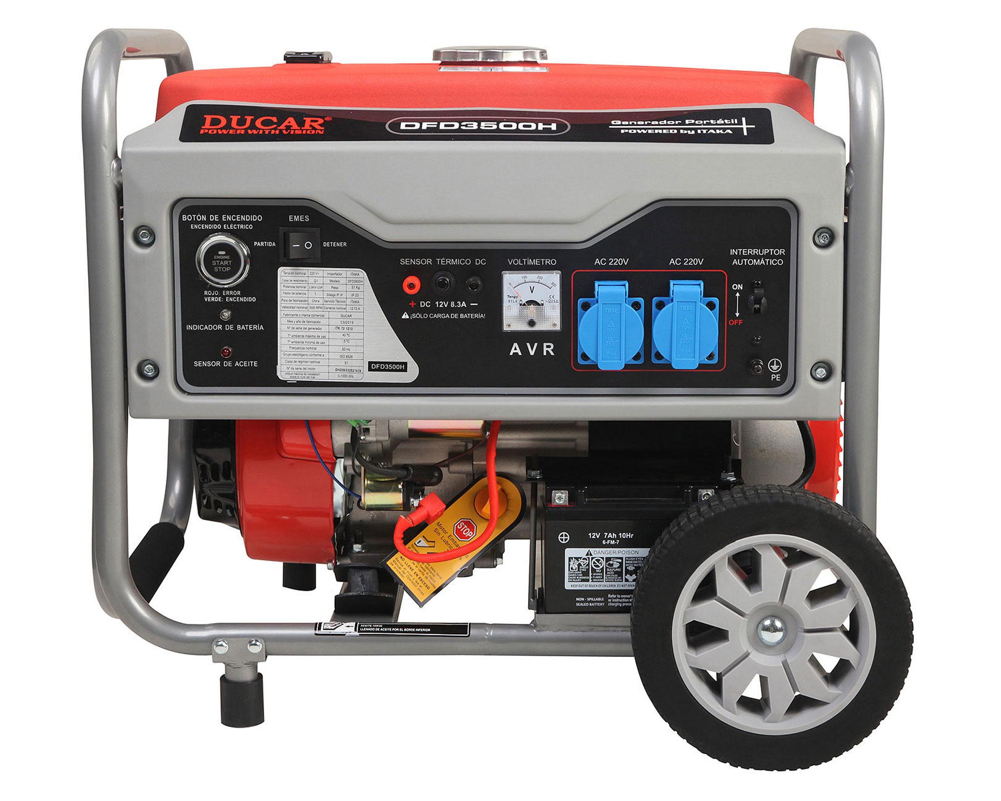 Generador a gasolina eléctrico/manual 3000W 15 lt DF3500H Ducar-0
