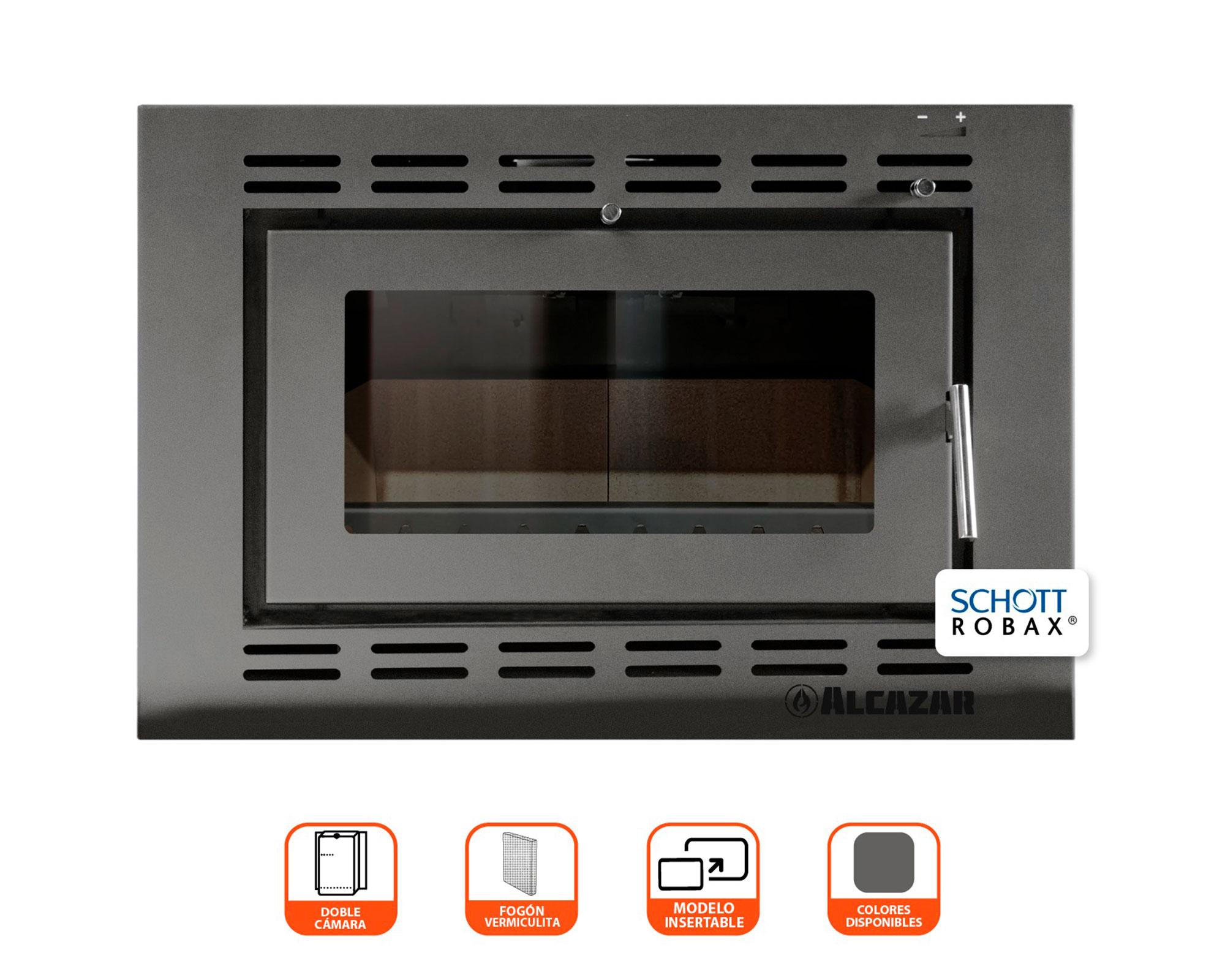 Estufa a leña 26700W Mont Blanc gris charcoal Alcazar-1