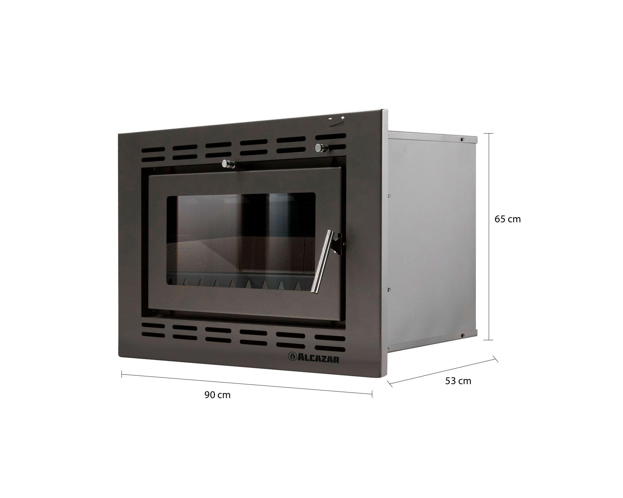 Estufa a leña 26700W Mont Blanc gris charcoal Alcazar-2