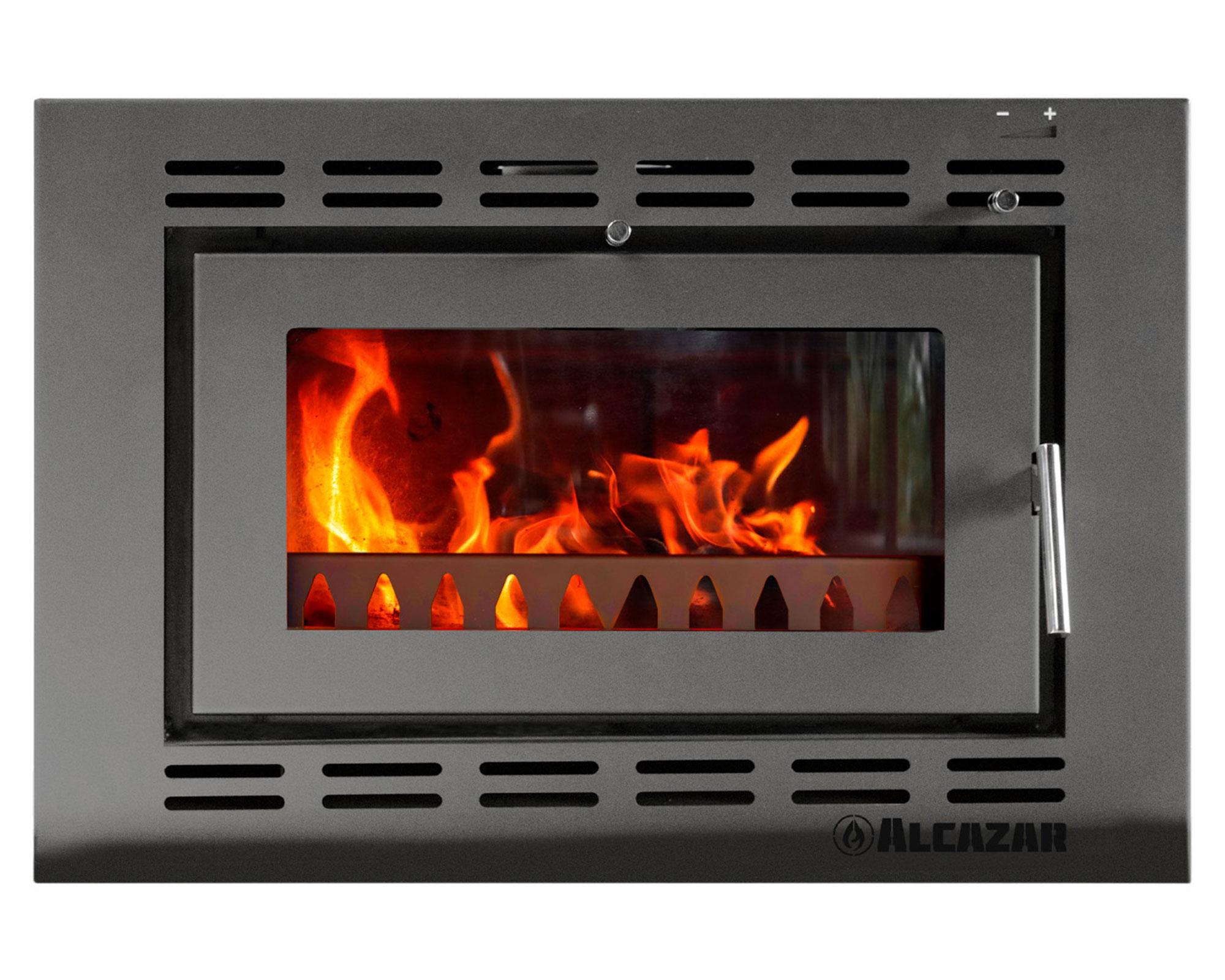 Estufa a leña 26700W Mont Blanc gris charcoal Alcazar-0
