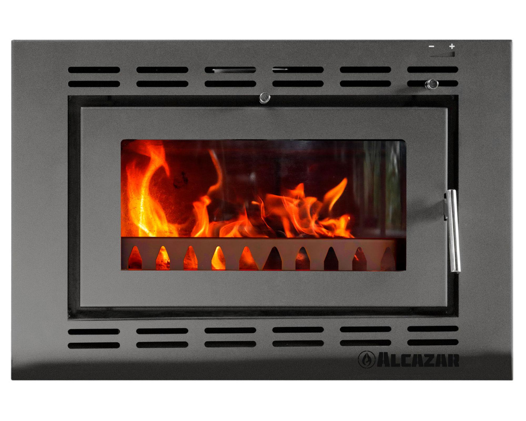 Estufa a leña 26700W Mont Blanc gris charcoal Alcazar-0