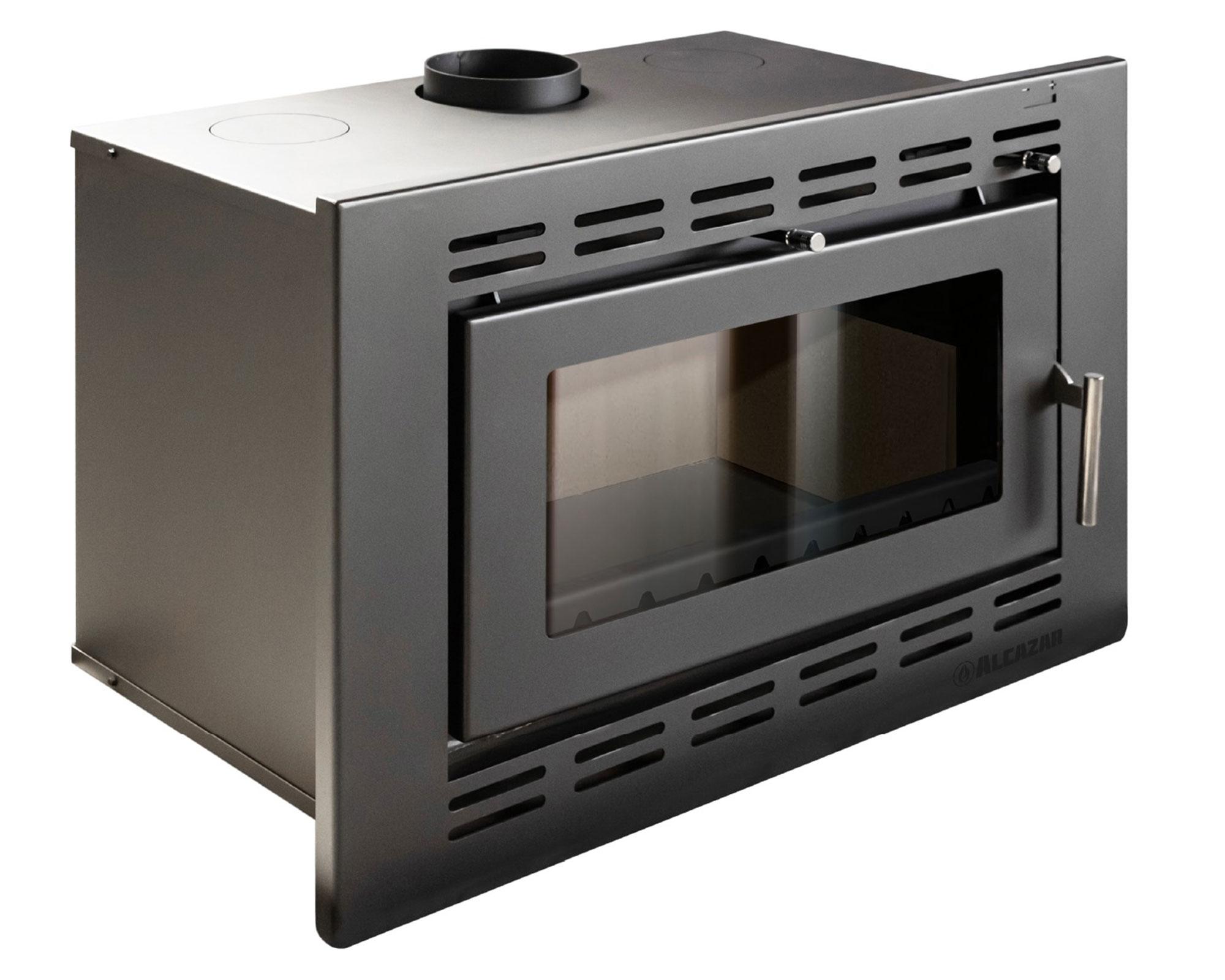 Estufa a leña 26700W Mont Blanc gris charcoal Alcazar-1