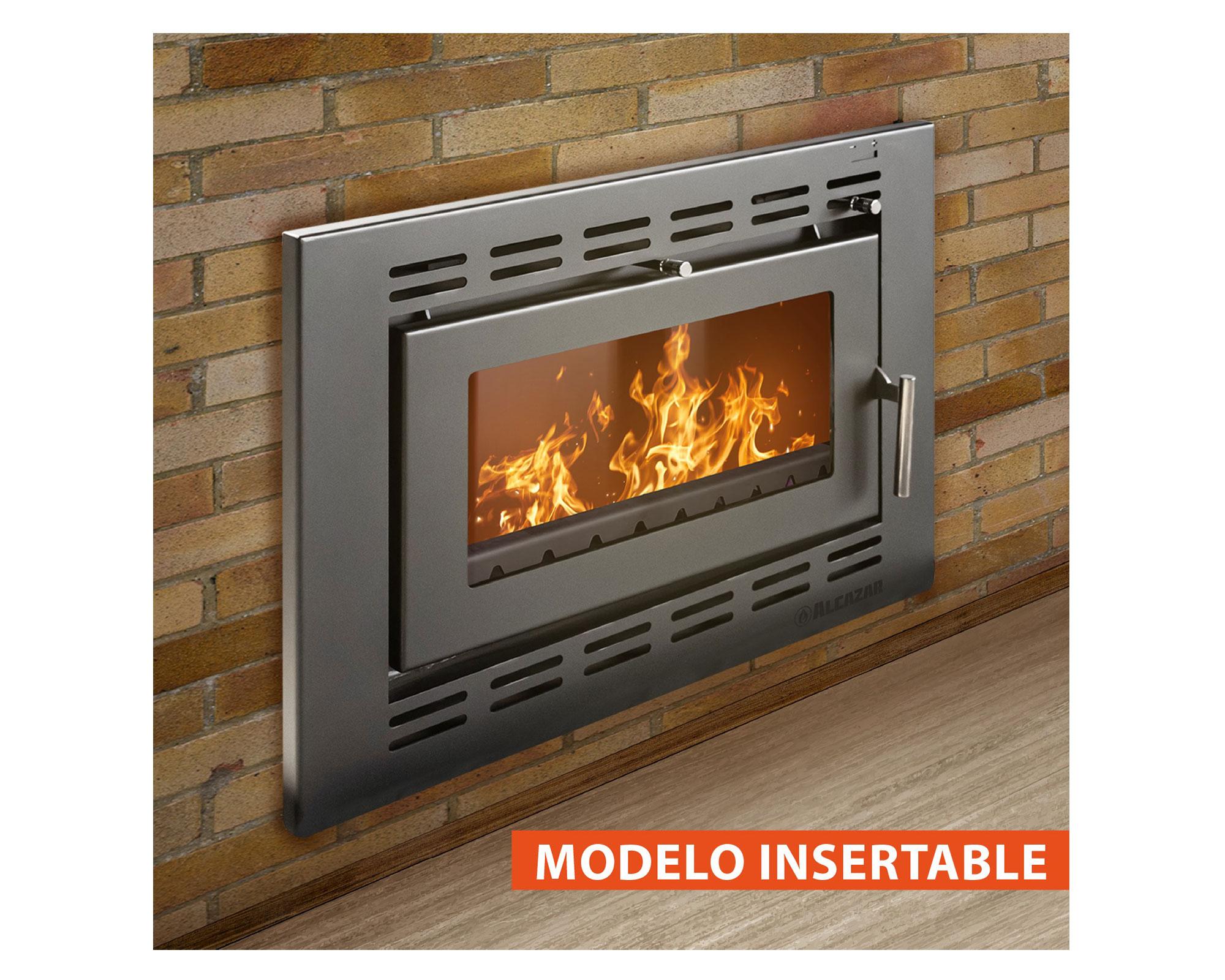 Estufa a leña 26700W Mont Blanc gris charcoal Alcazar-4