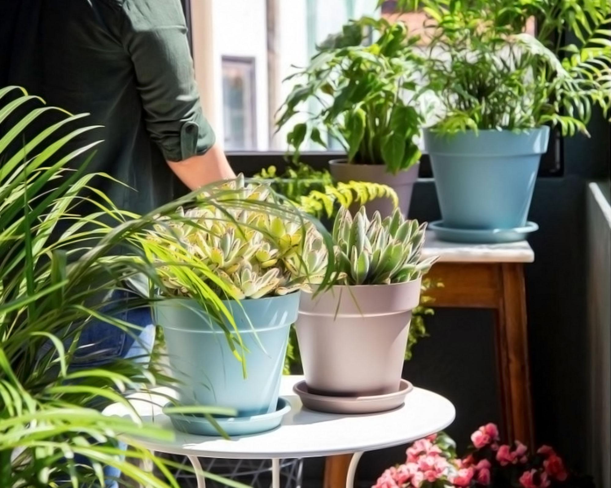 Macetero 20 cm Capri blanco Outzen-2