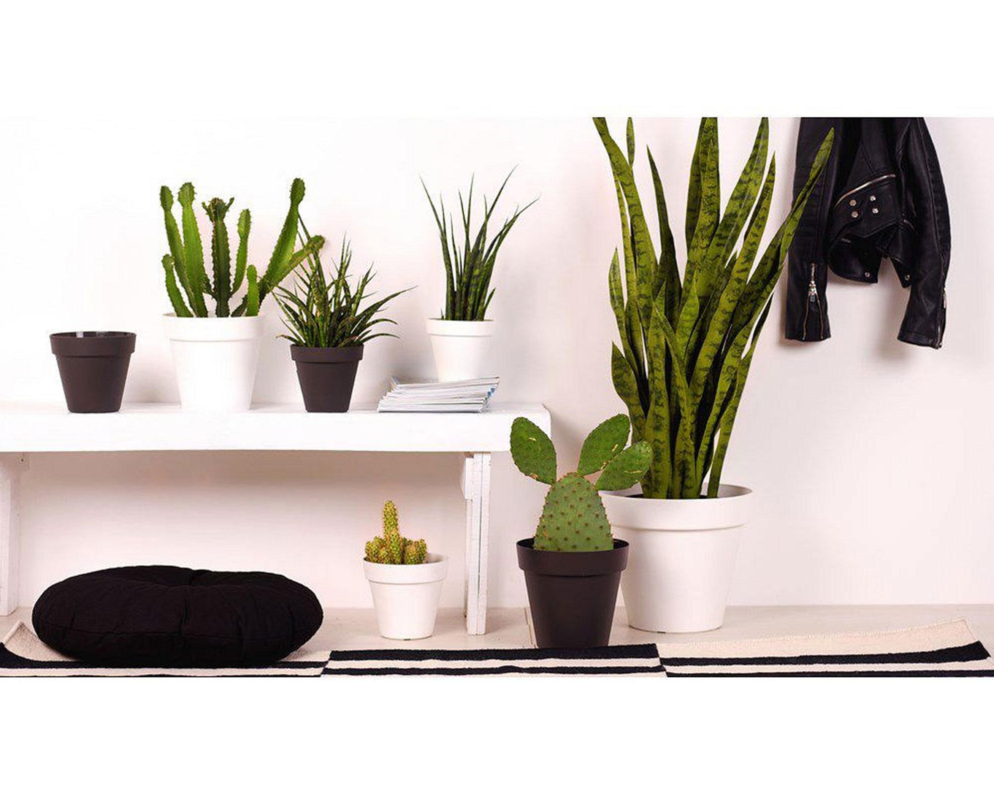 Macetero 20 cm Capri blanco Outzen-3