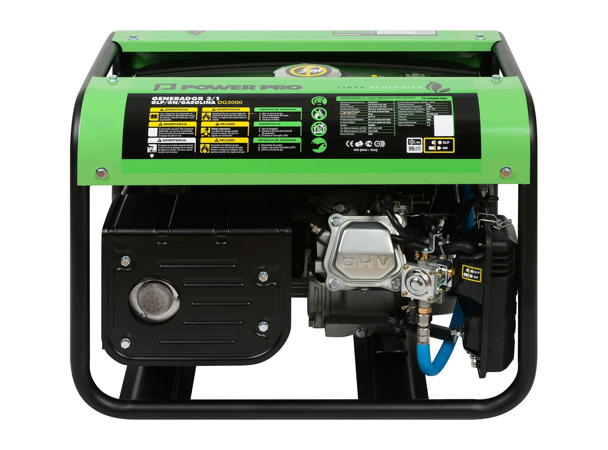 Generador eléctrico a gas/gasolina 2800W DG3000 Power Pro-3