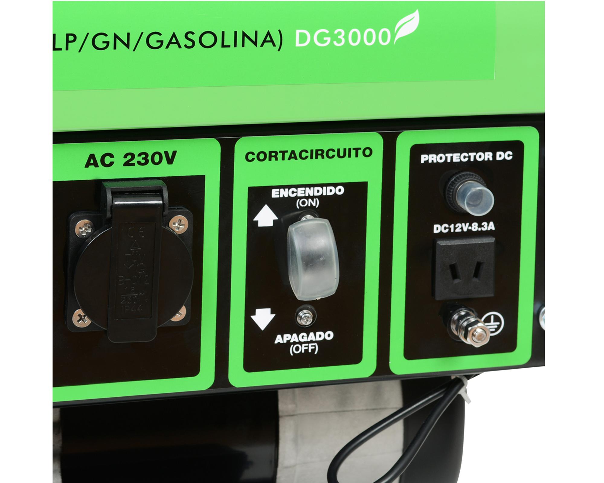 Generador eléctrico a gas/gasolina 2800W DG3000 Power Pro-5