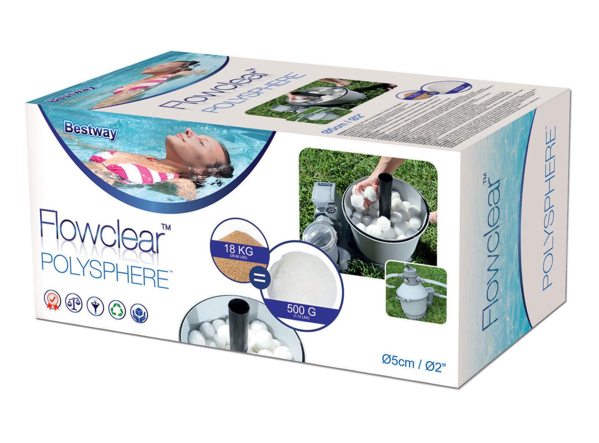 Poliesferas filtro piscinas 500 gramos Flowclear Bestway-1