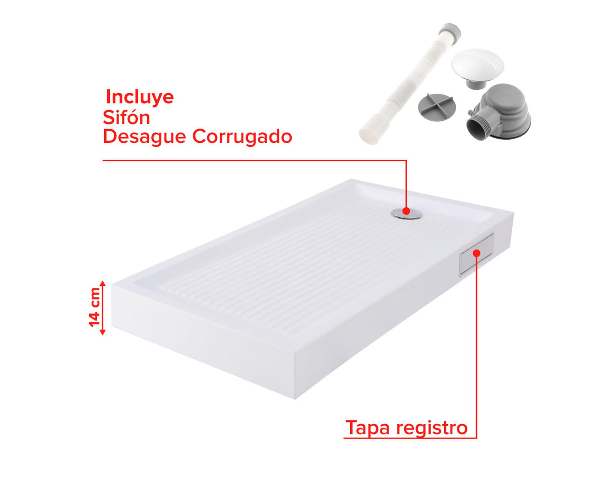 Receptáculo 70x120 cm Matratt blanco Duschy-3