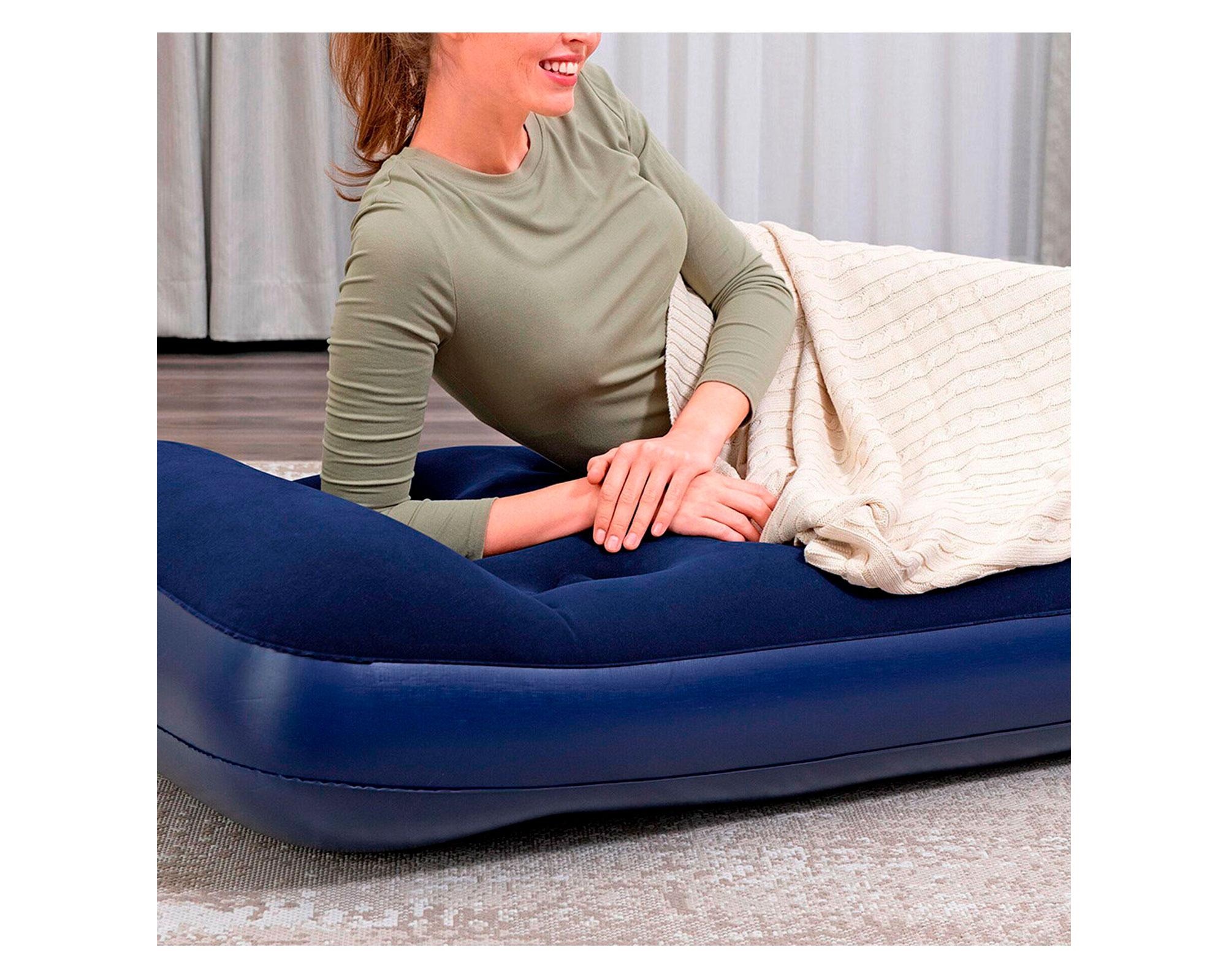 Colchón inflable single 185x76x28 cm inflador de pie Pavillo-9