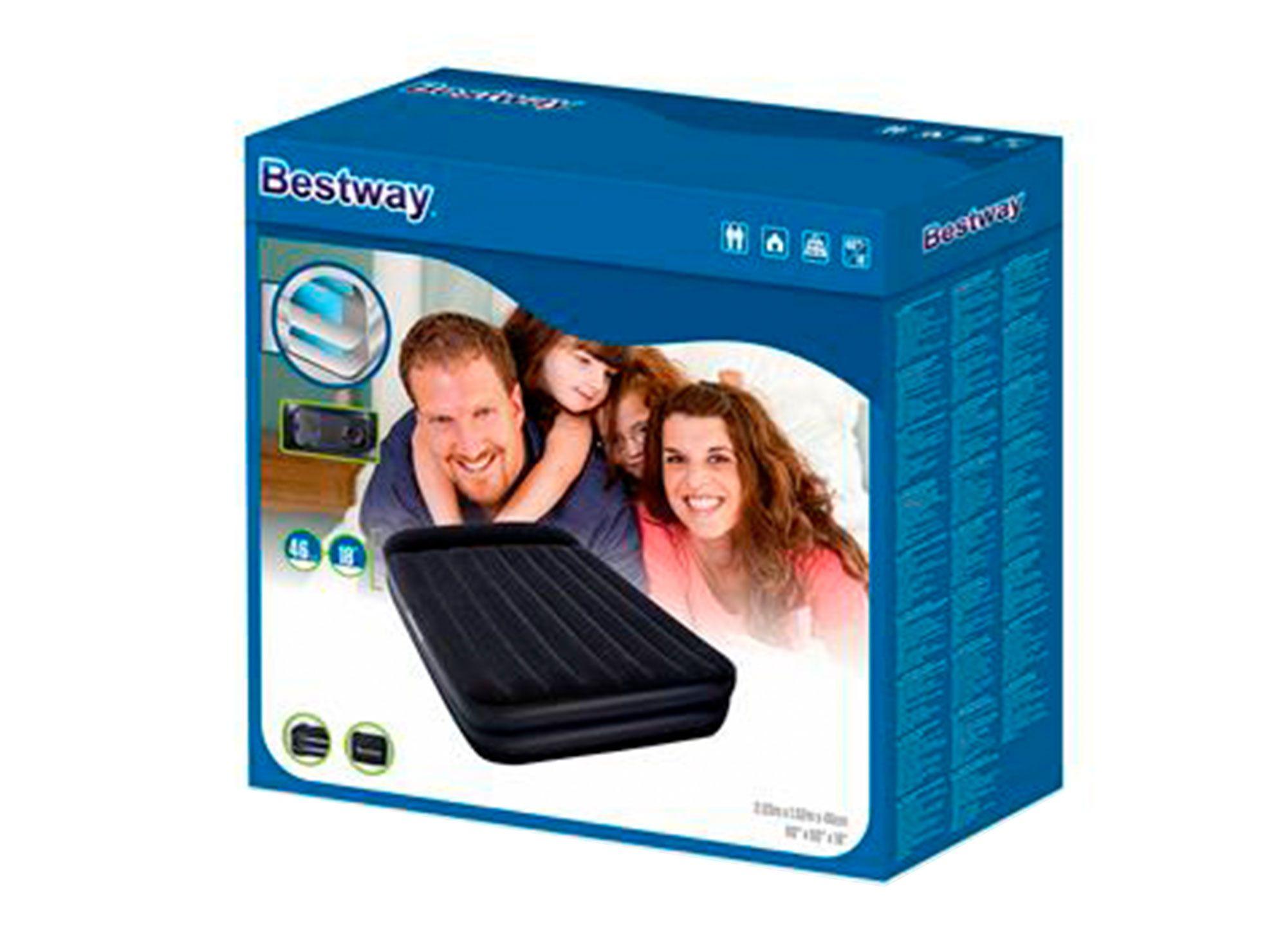 Colchón inflable queen 203x152x46 cm inflador eléctrico Premium Bestway-3