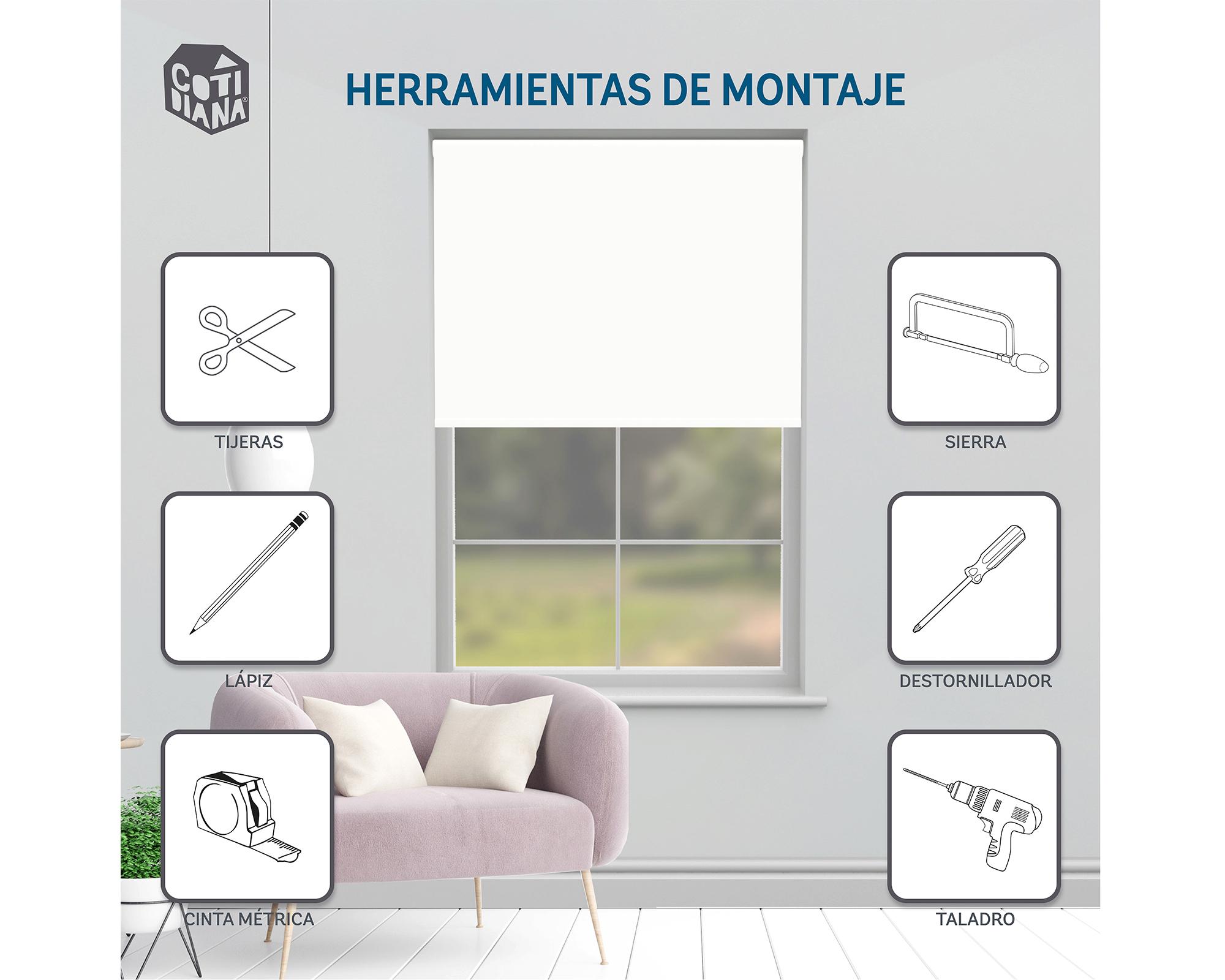 Cortina roller BlackOut 220x250 cm Premium blanco Cotidiana-12