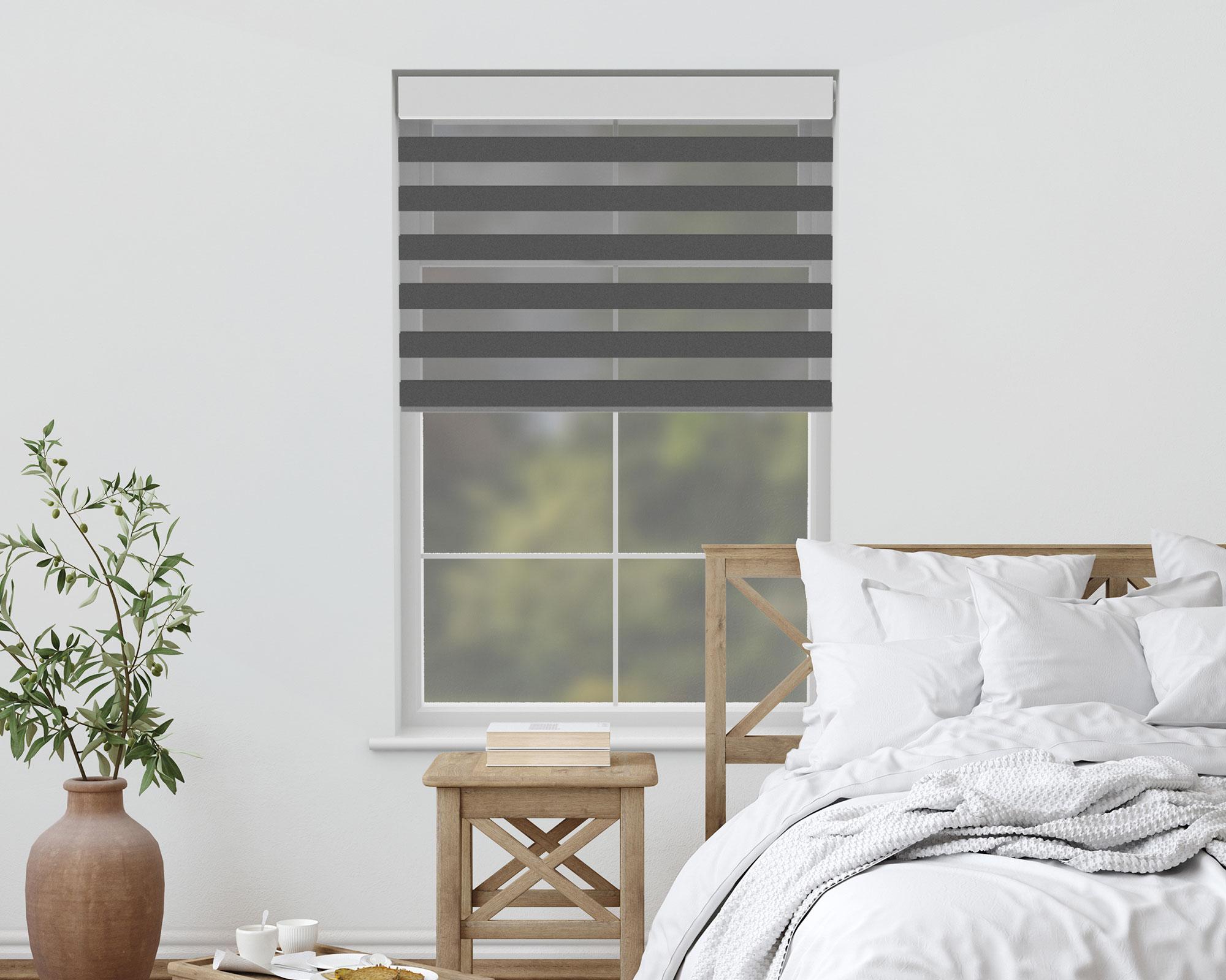 Cortina roller 160x165 cm Zebra gris oscuro-19