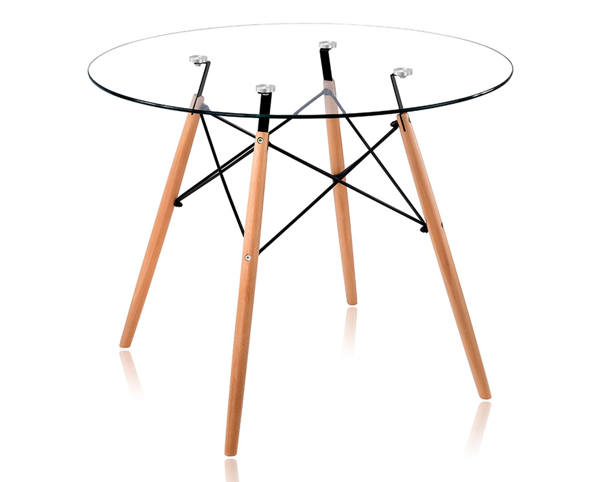 Mesa comedor Ribeira transparente/natural M+Design-0